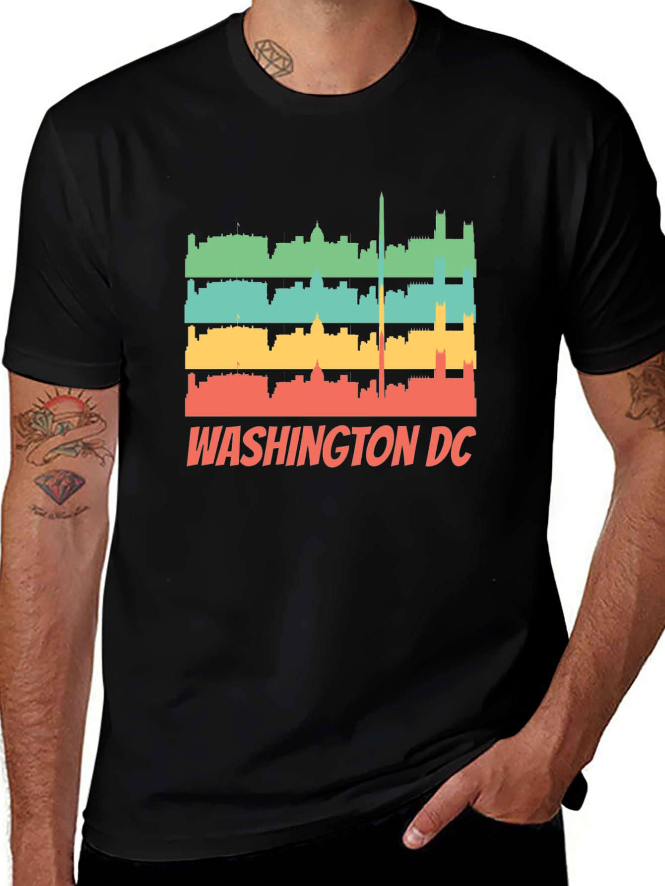 Washington DC Skyline Retro T-Shirt