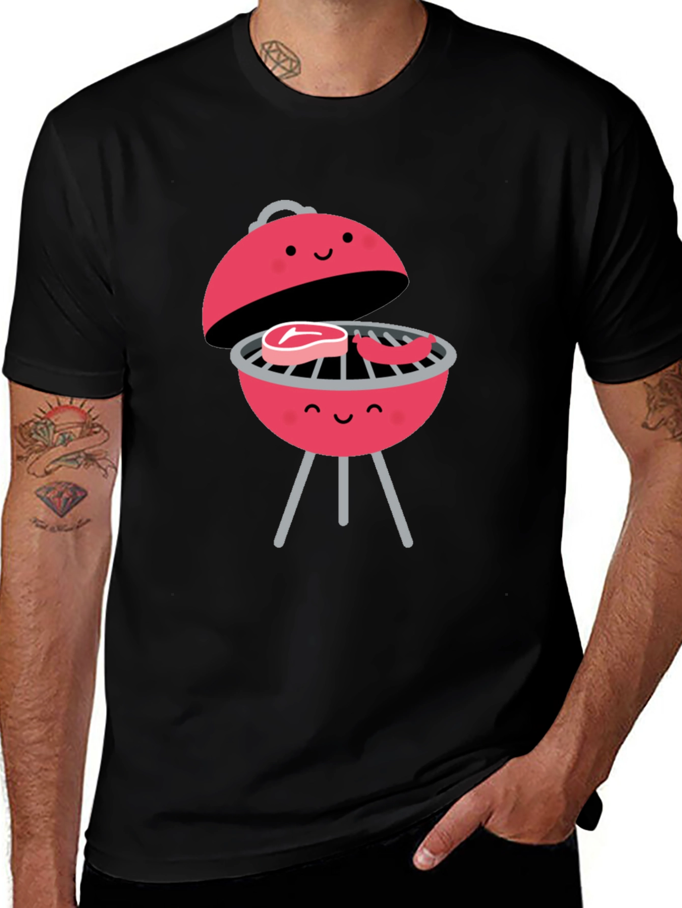 Variant 11 of Cute Cartoon BBQ Grill Graphic T-Shirt