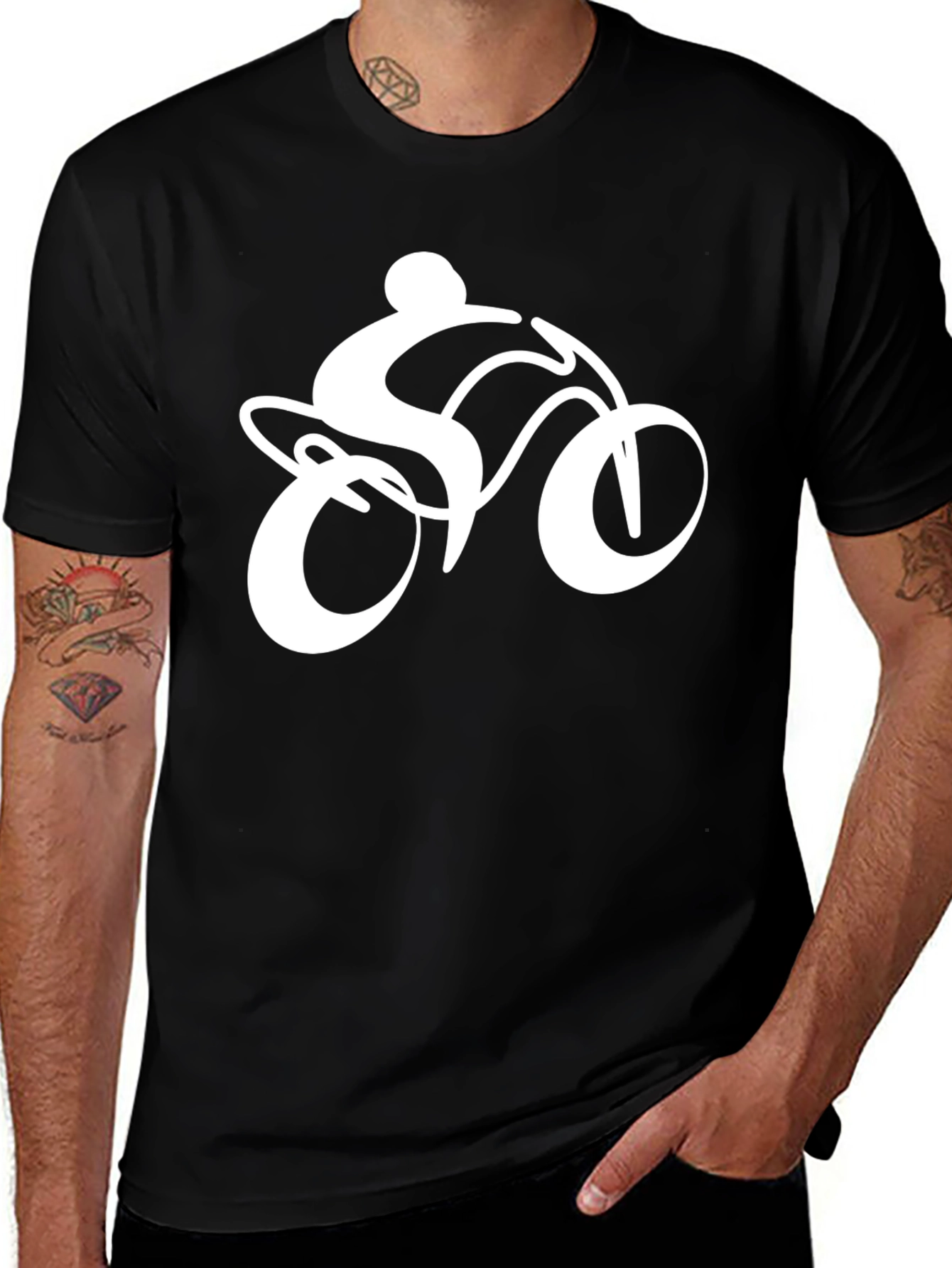 Variant 2 of Motorcross Rider Graphic T-Shirt - Black