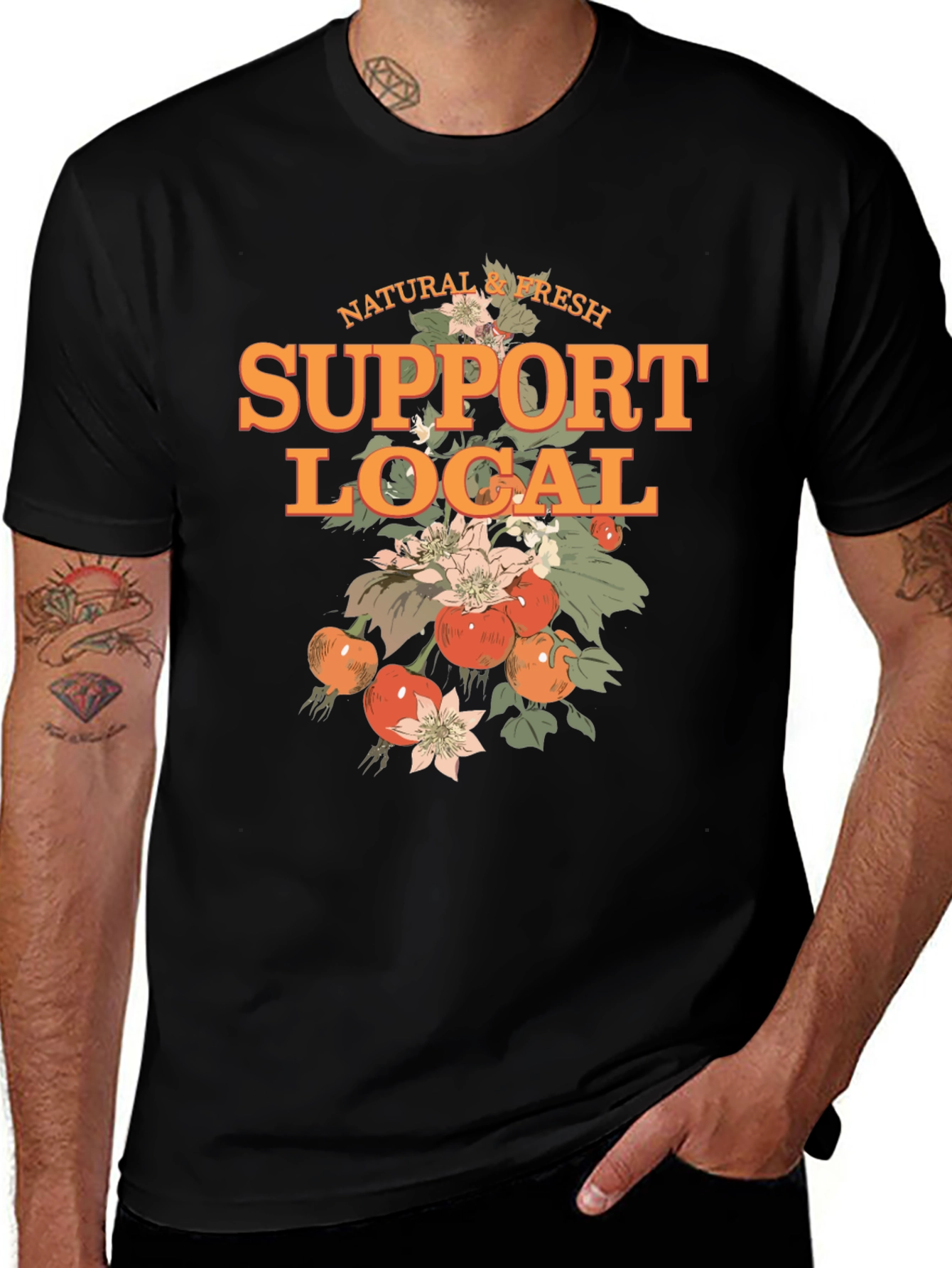 Variant 18 of Support Local Graphic Tee - Natural & Fresh Design