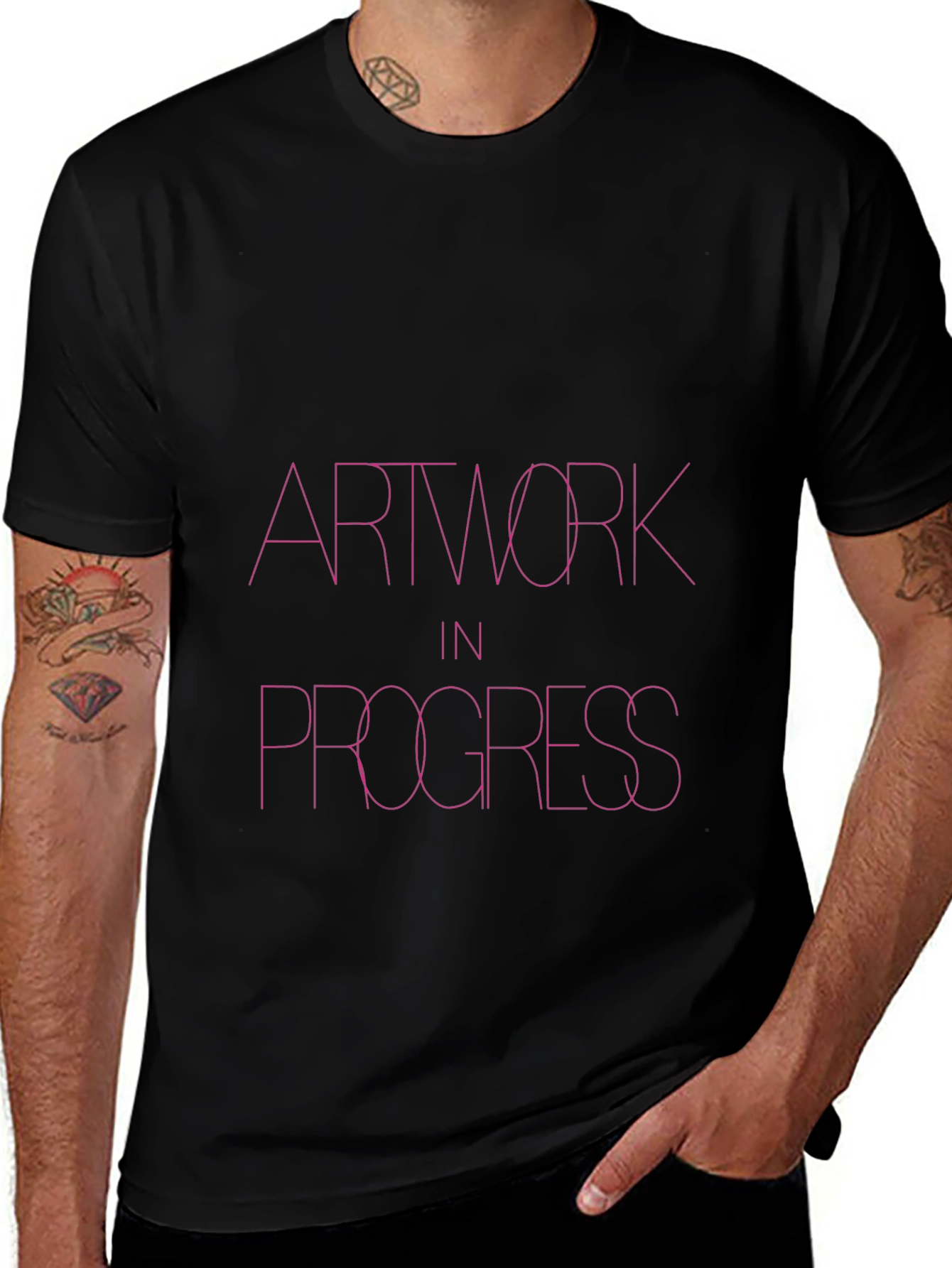 Black Artwork in Progress Graphic Tee main image