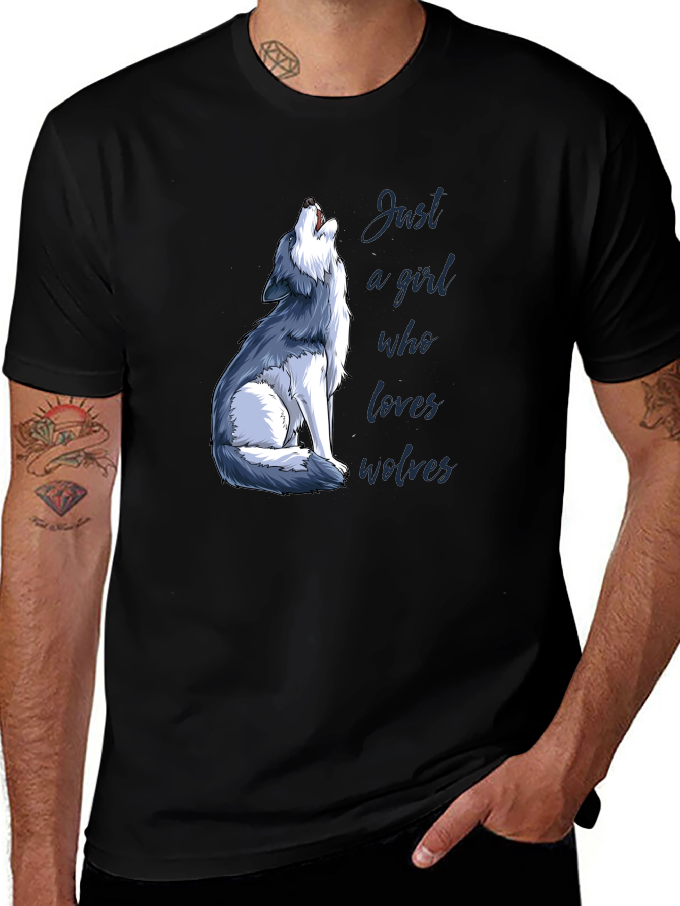 Variant 21 of Wolf Lover Tee - Just a Girl Who Loves Wolves