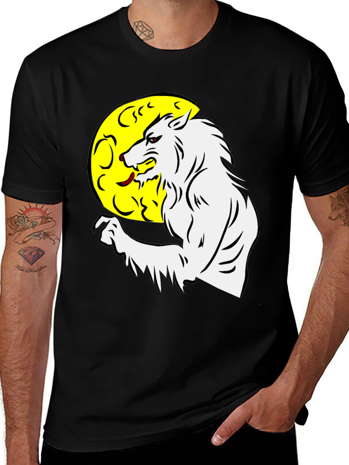 Variant 15 of Werewolf Moon Graphic Tee - Black