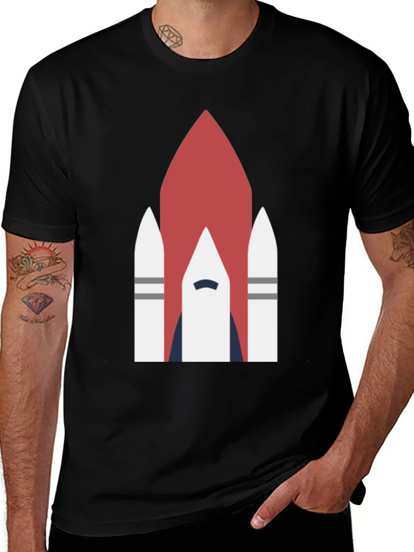 Variant 23 of Rocket Graphic Tee - Space Shuttle Design