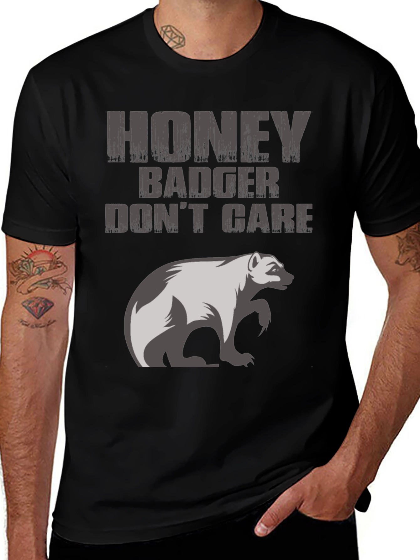 Variant 21 of Honey Badger Don't Care Graphic Tee