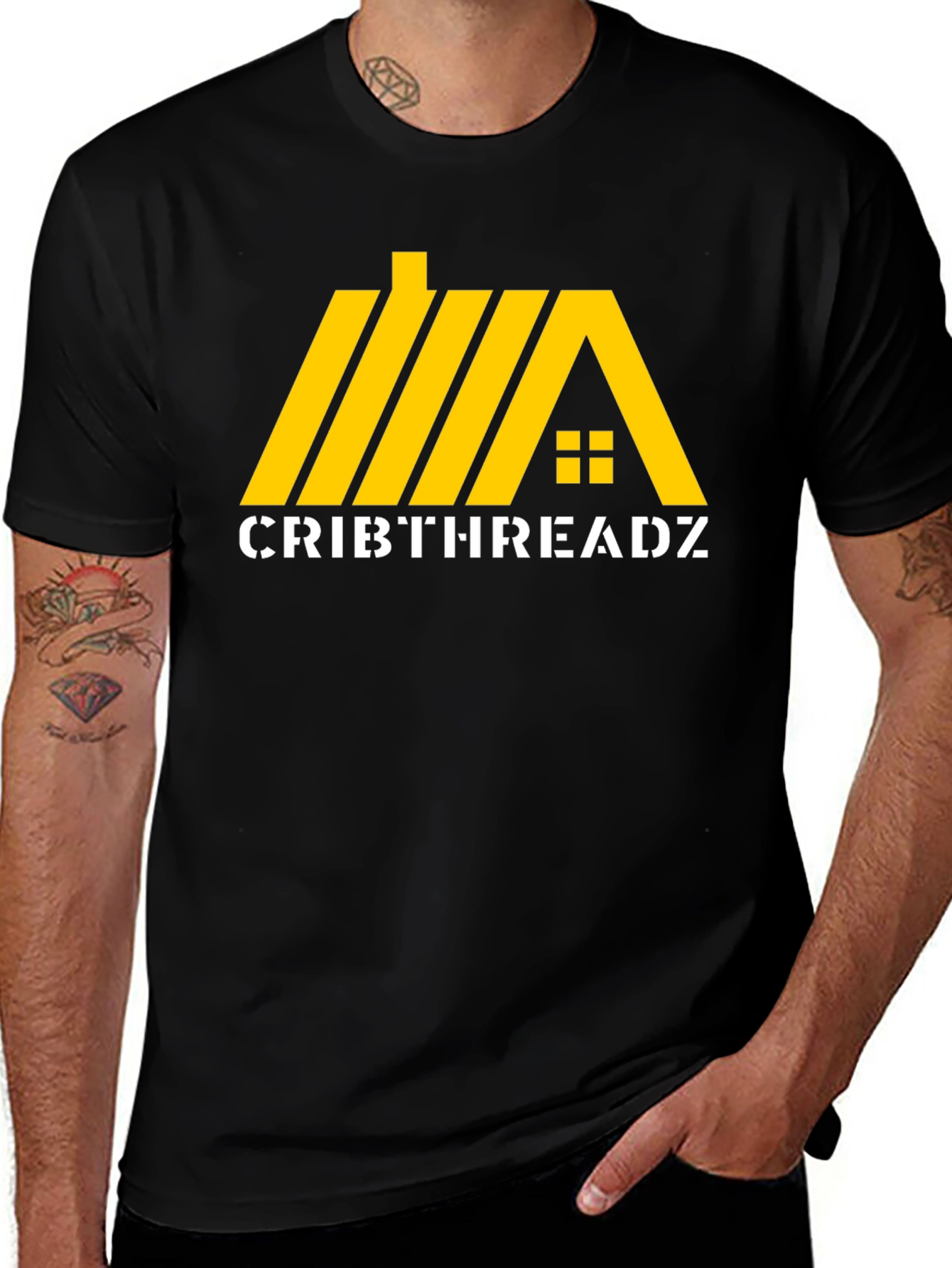Variant 21 of CribThreadz Black Graphic T-Shirt