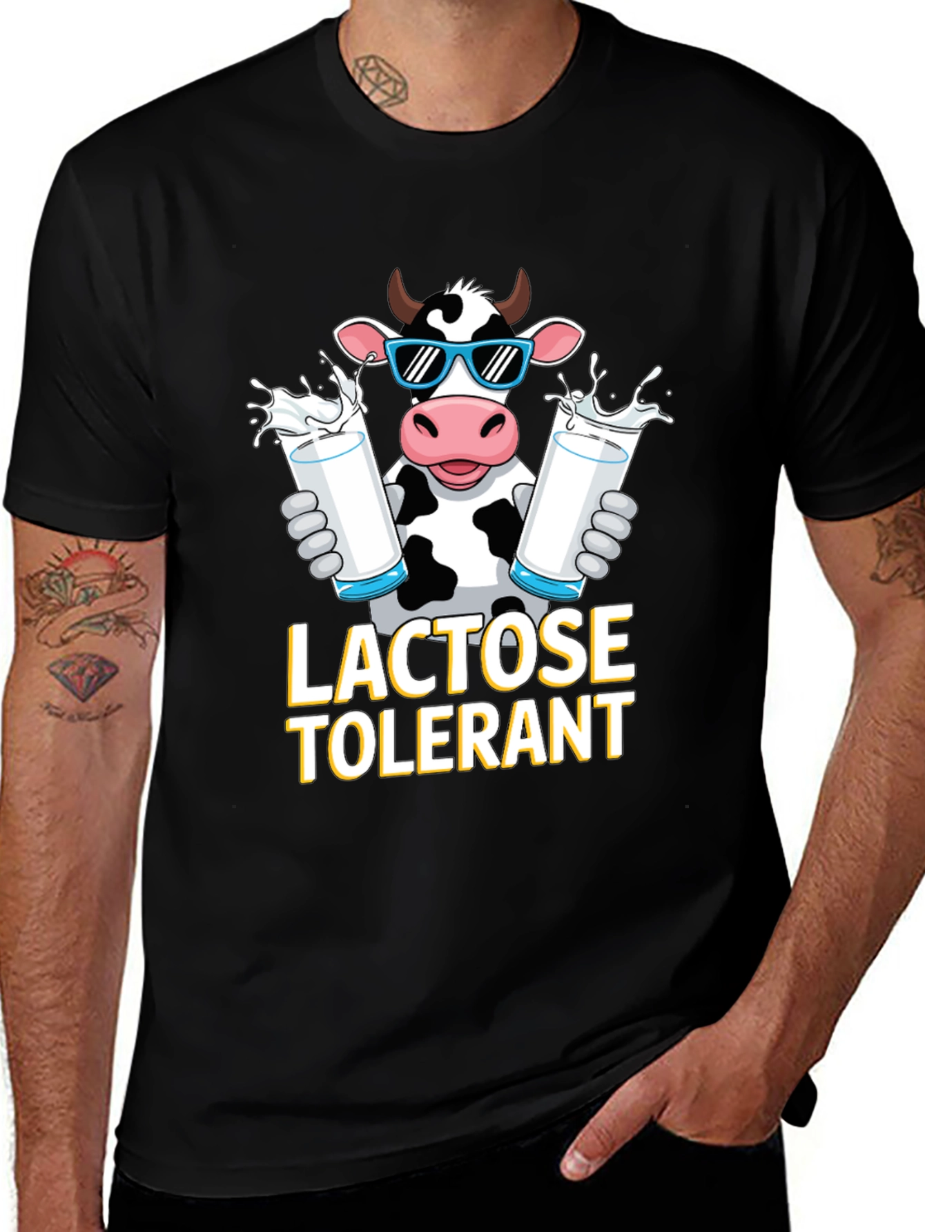 Variant 6 of Lactose Tolerant Cow Graphic T-Shirt