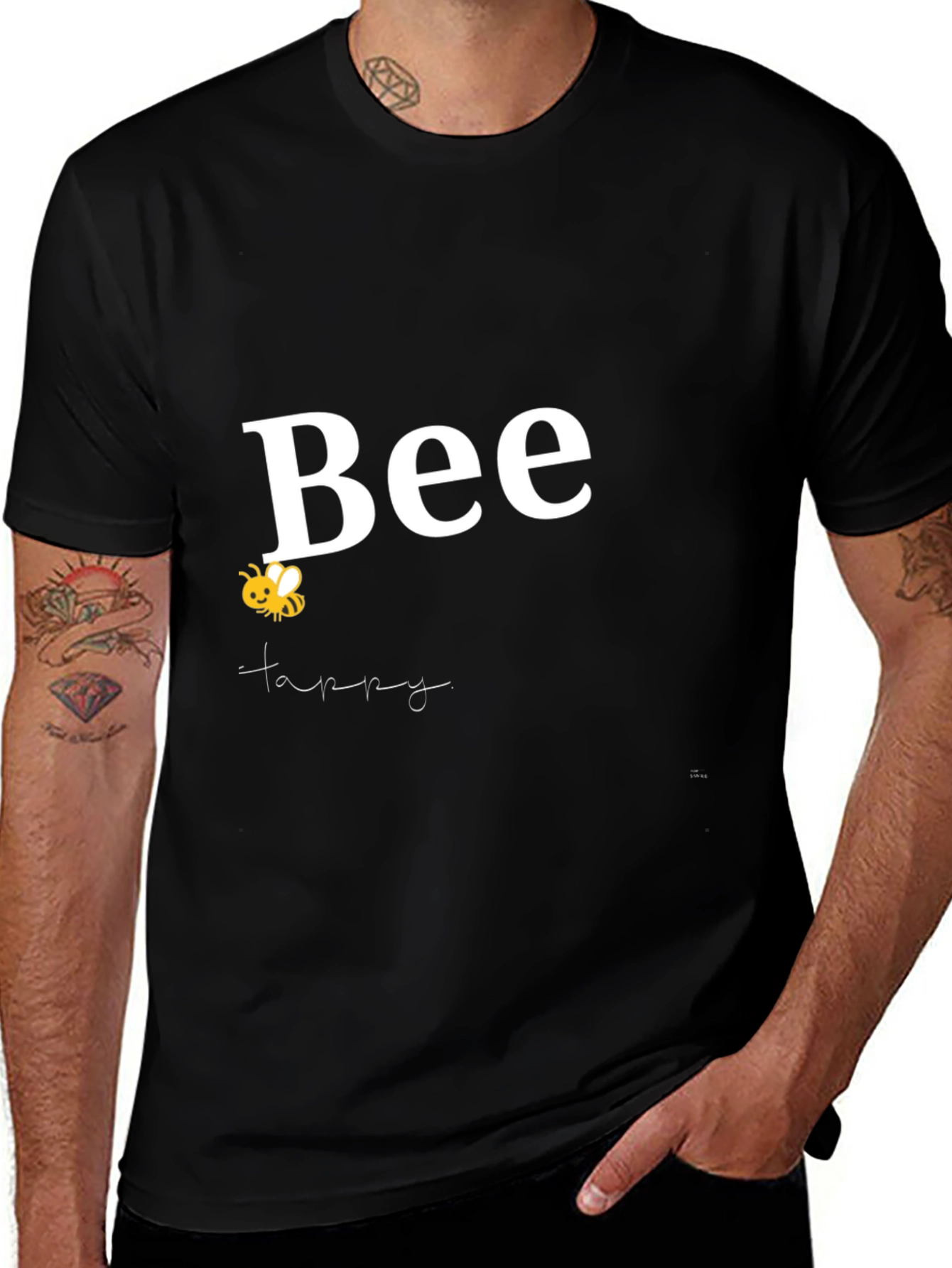 Variant 12 of Bee Happy Graphic T-Shirt - Comfort Fit