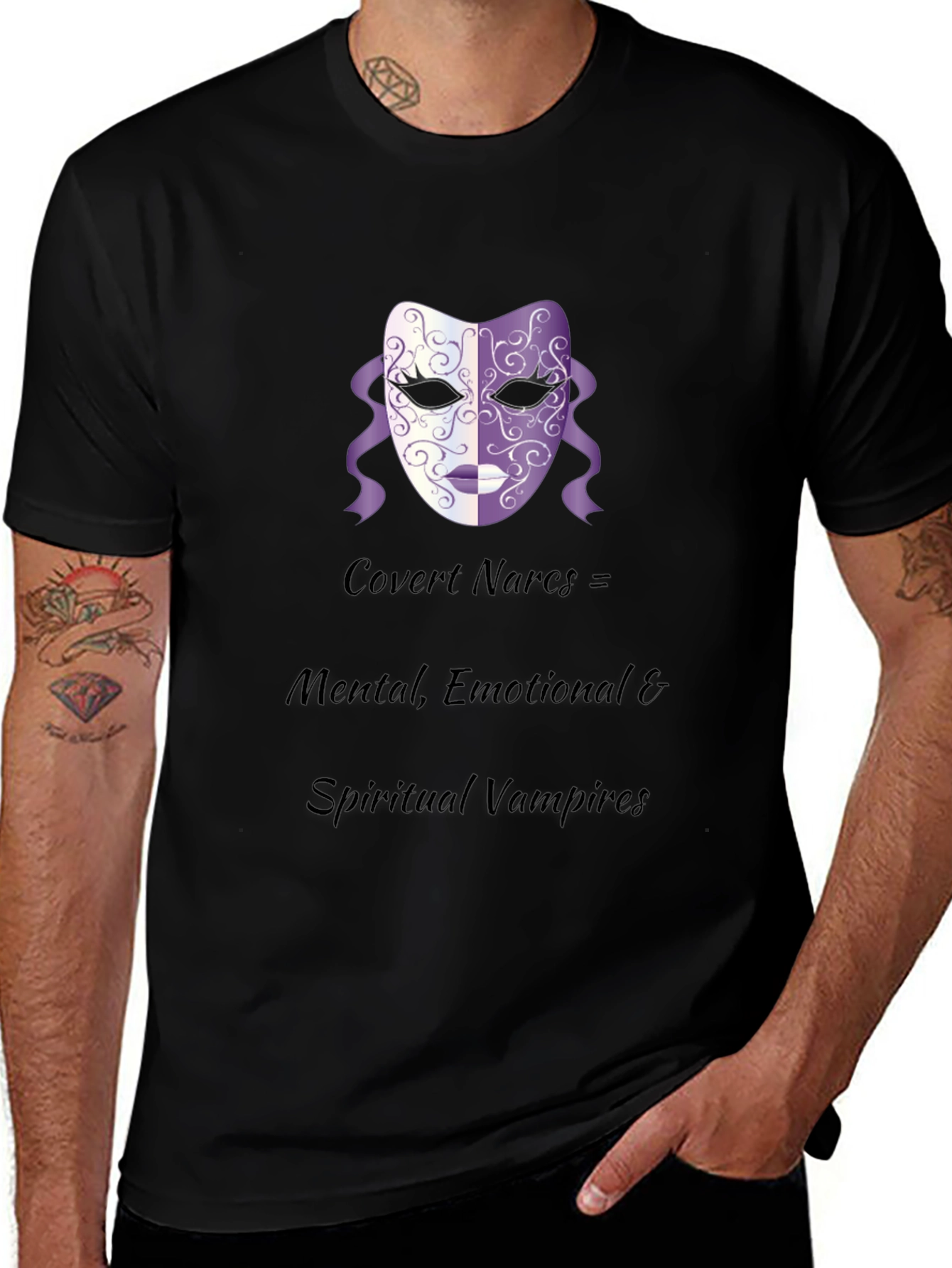 Variant 28 of Covert Narcs Vampire Mask Black T-Shirt