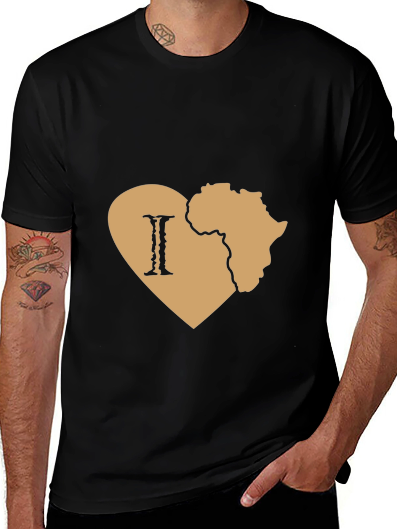 Variant 26 of I Love Africa Black T-Shirt