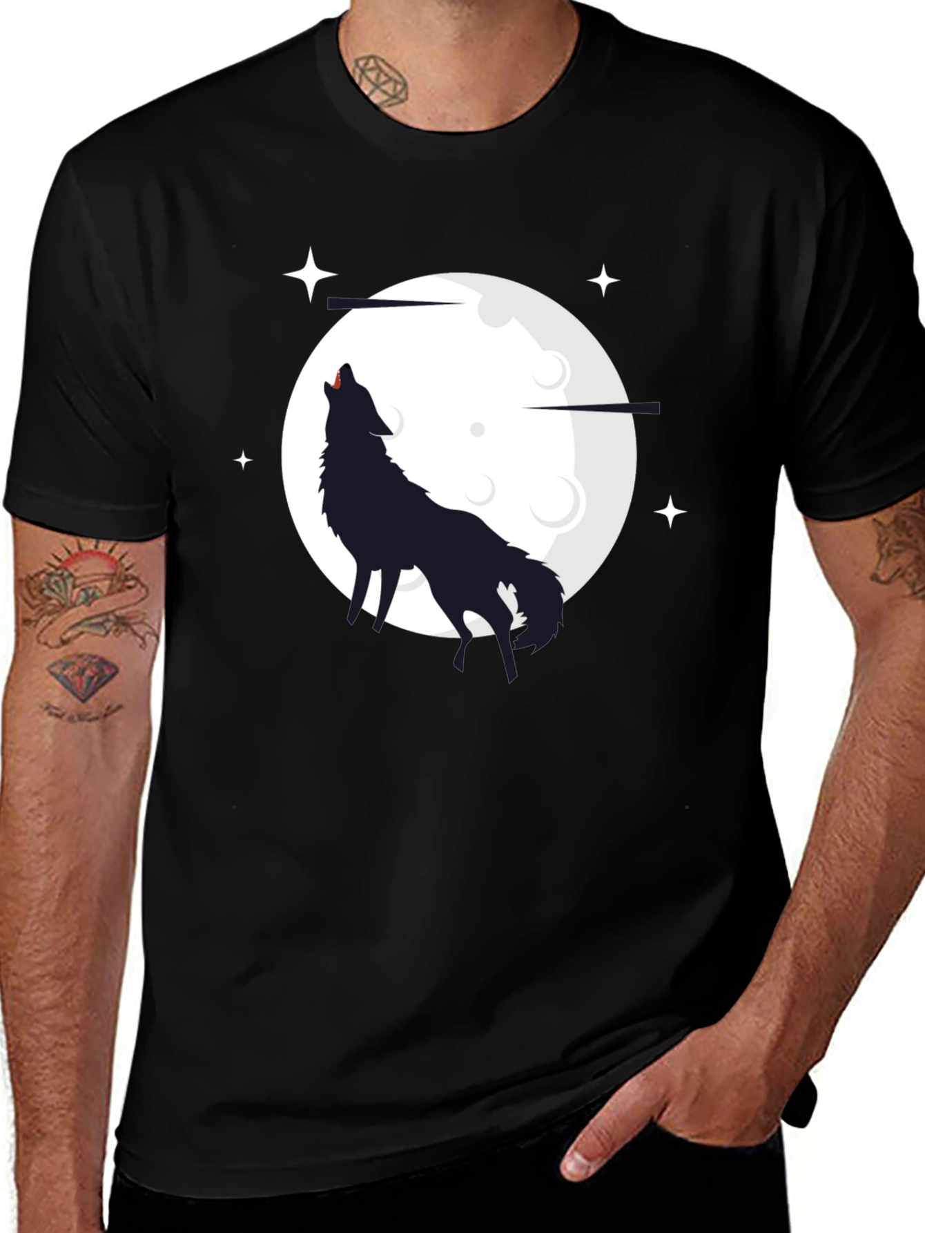 Variant 29 of Wolf Howling at Moon Graphic T-Shirt
