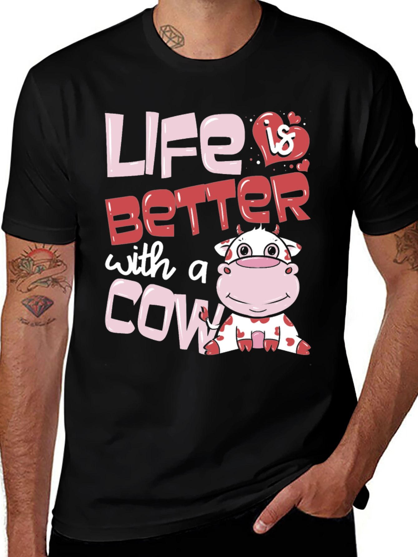 Variant 10 of Life is Better with a Cow Graphic T-Shirt