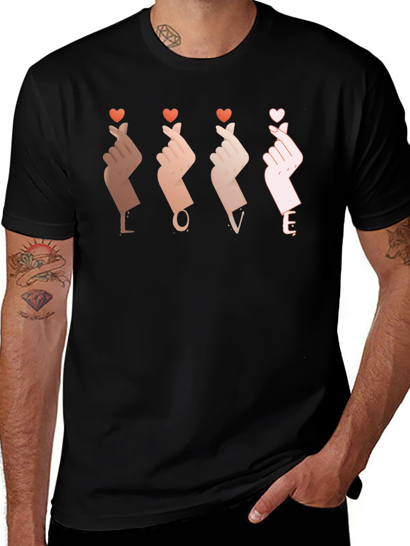 Variant 20 of LOVE Finger Heart T-Shirt