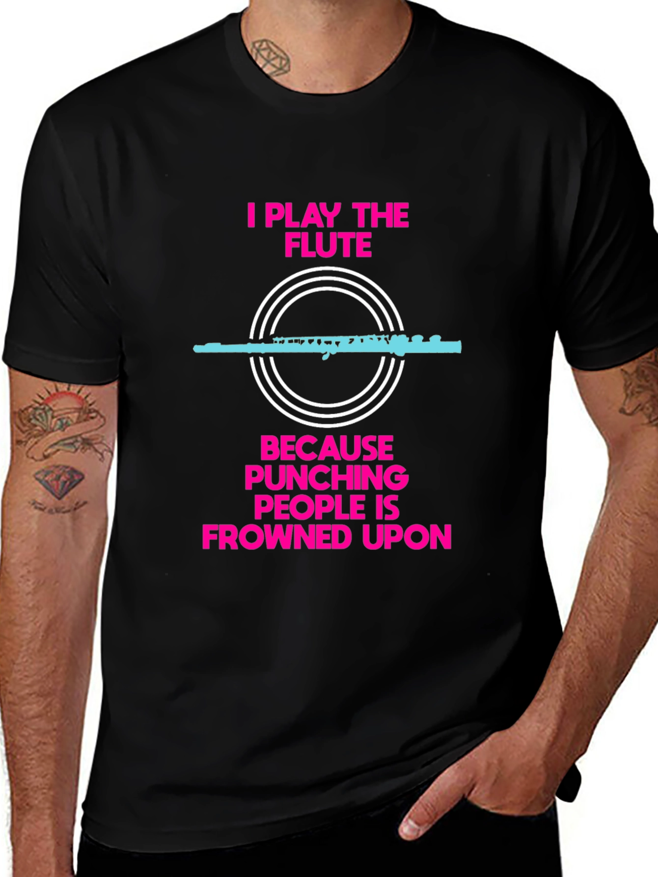 Variant 4 of I Play the Flute Graphic Tee