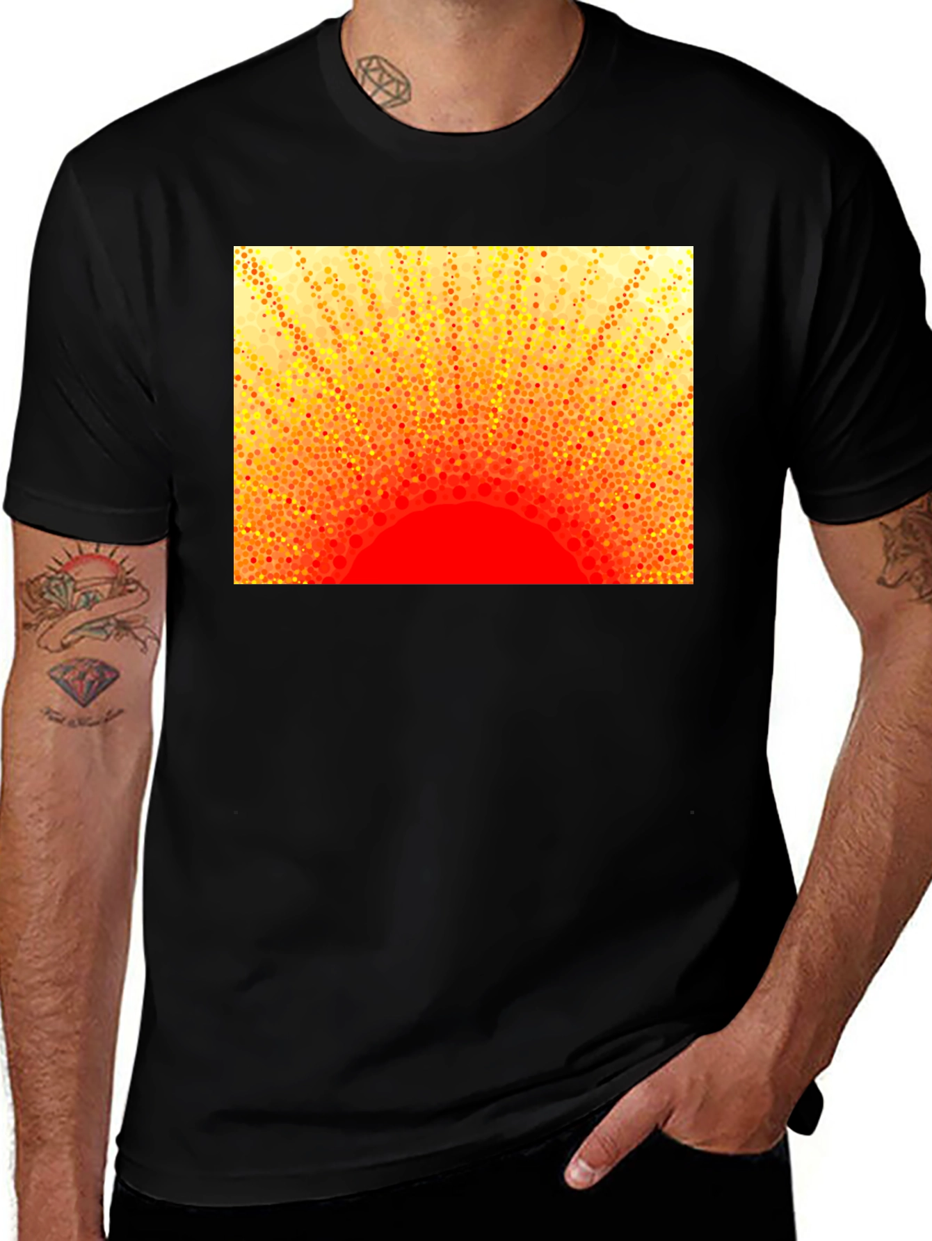 Variant 2 of Sunrise Graphic Black T-Shirt