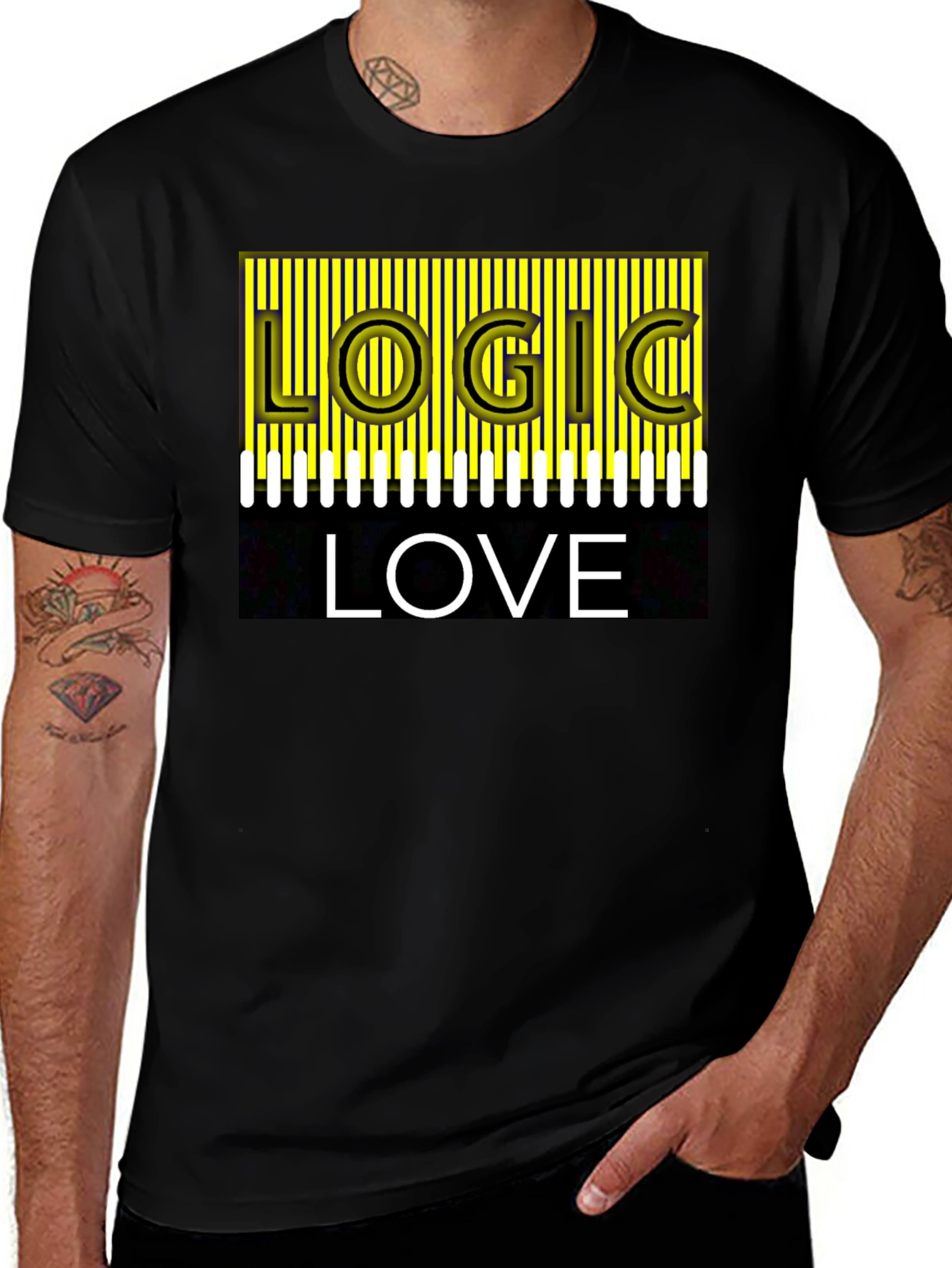 Variant 2 of Logic Love Graphic Print T-Shirt - Trendy Crew Neck Tee