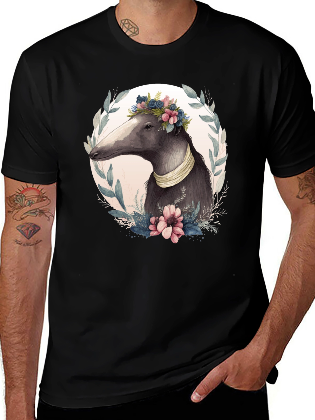 Variant 25 of Floral Anteater Graphic Tee
