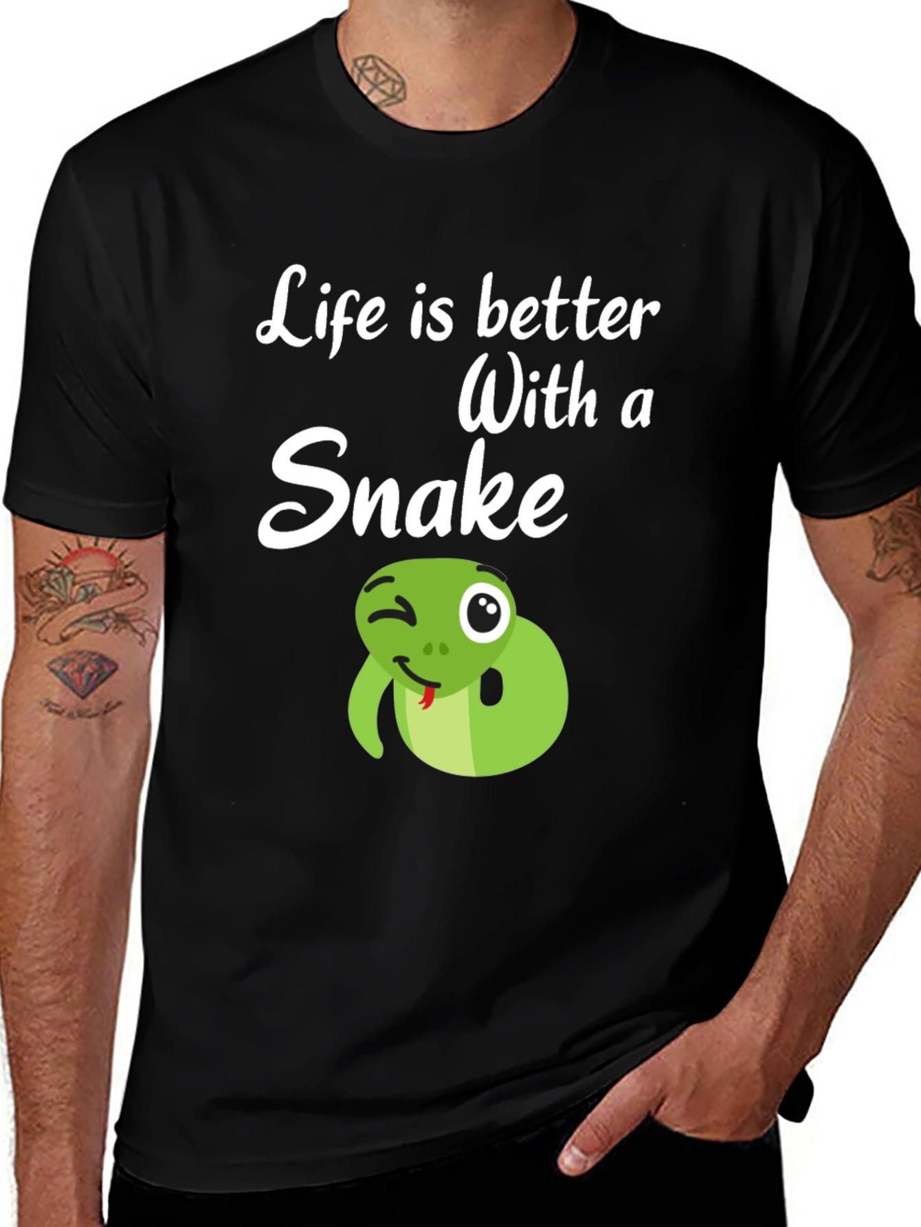 Variant 5 of Life is Better with a Snake Graphic Tee