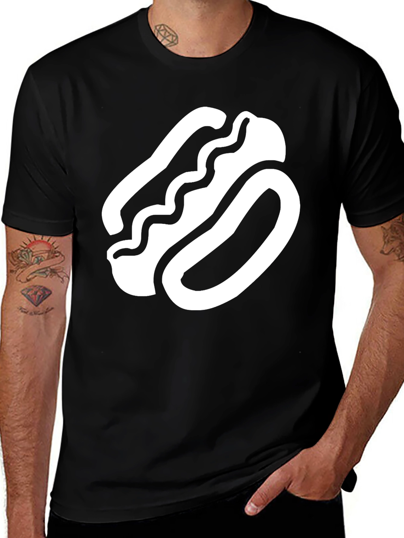 Variant 14 of Hot Dog Graphic T-Shirt - Unisex Black Tee