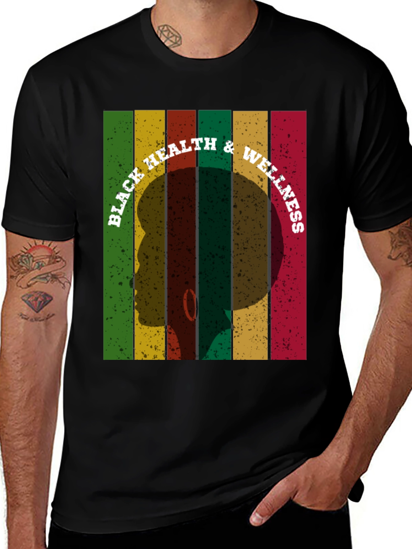 Variant 2 of Black Health & Wellness Graphic Tee