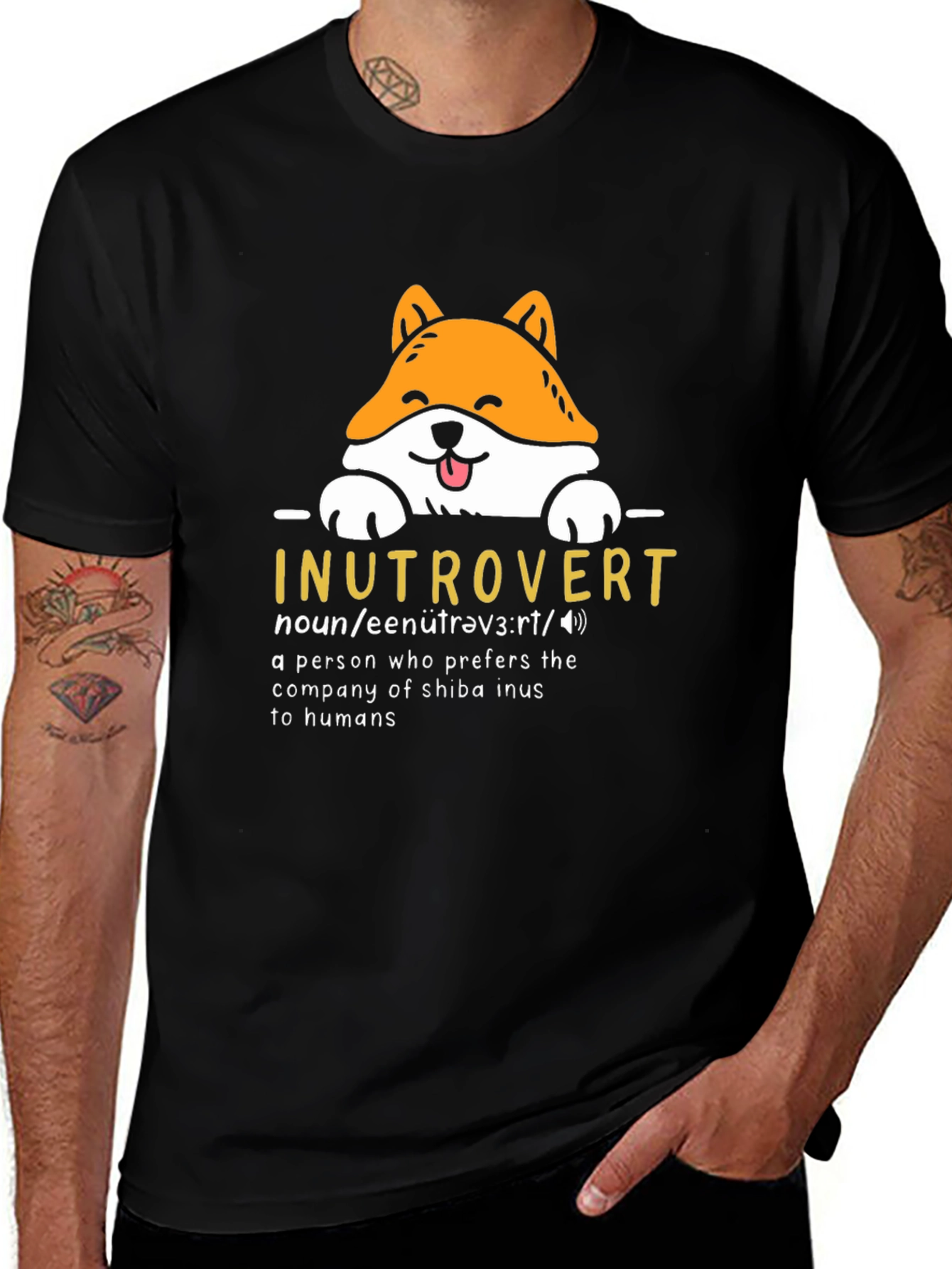 Variant 8 of Inutrovert Shiba Inu Graphic Tee - Introvert Humor
