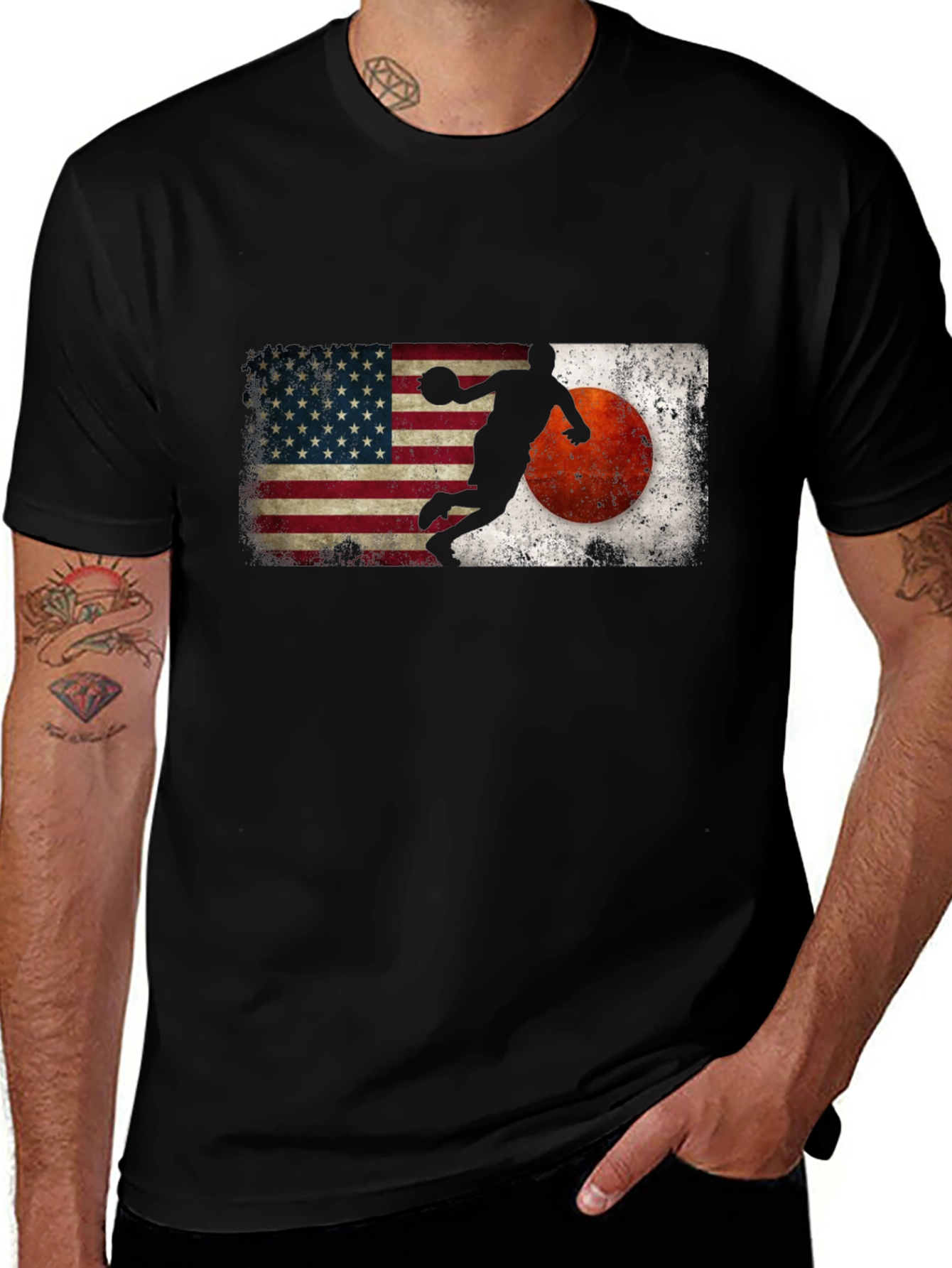 Variant 30 of USA Japan Basketball Graphic T-Shirt