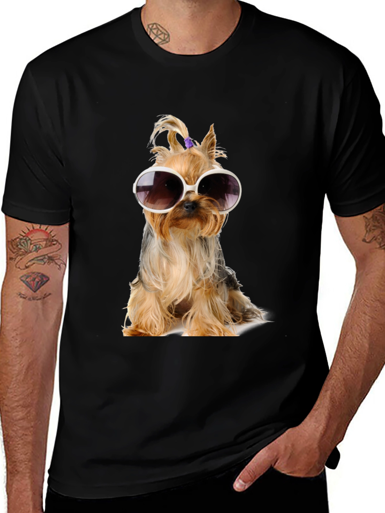 Variant 20 of Yorkie Dog Sunglasses T-Shirt