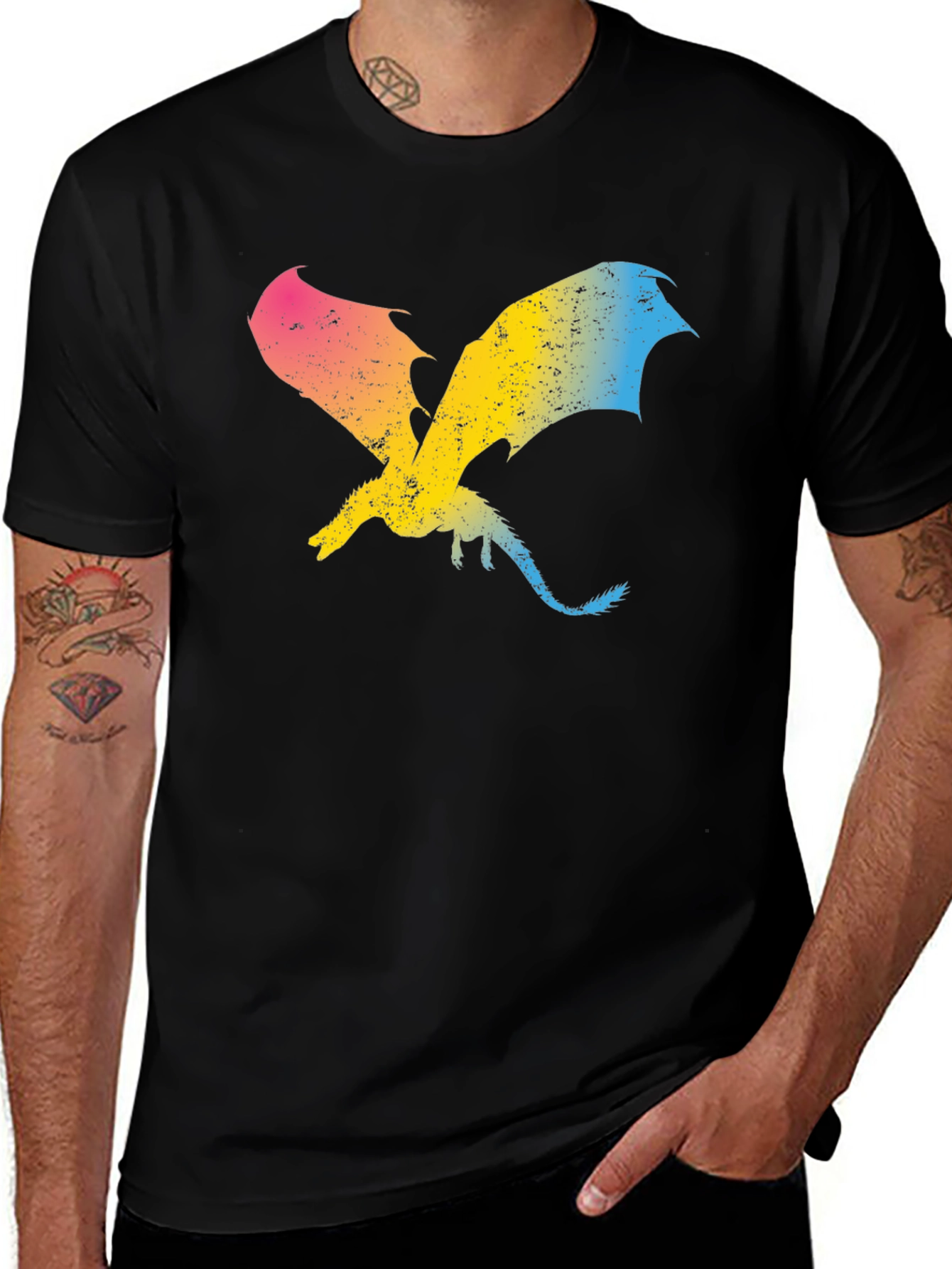 Variant 10 of Pansexual Pride Dragon Graphic T-Shirt