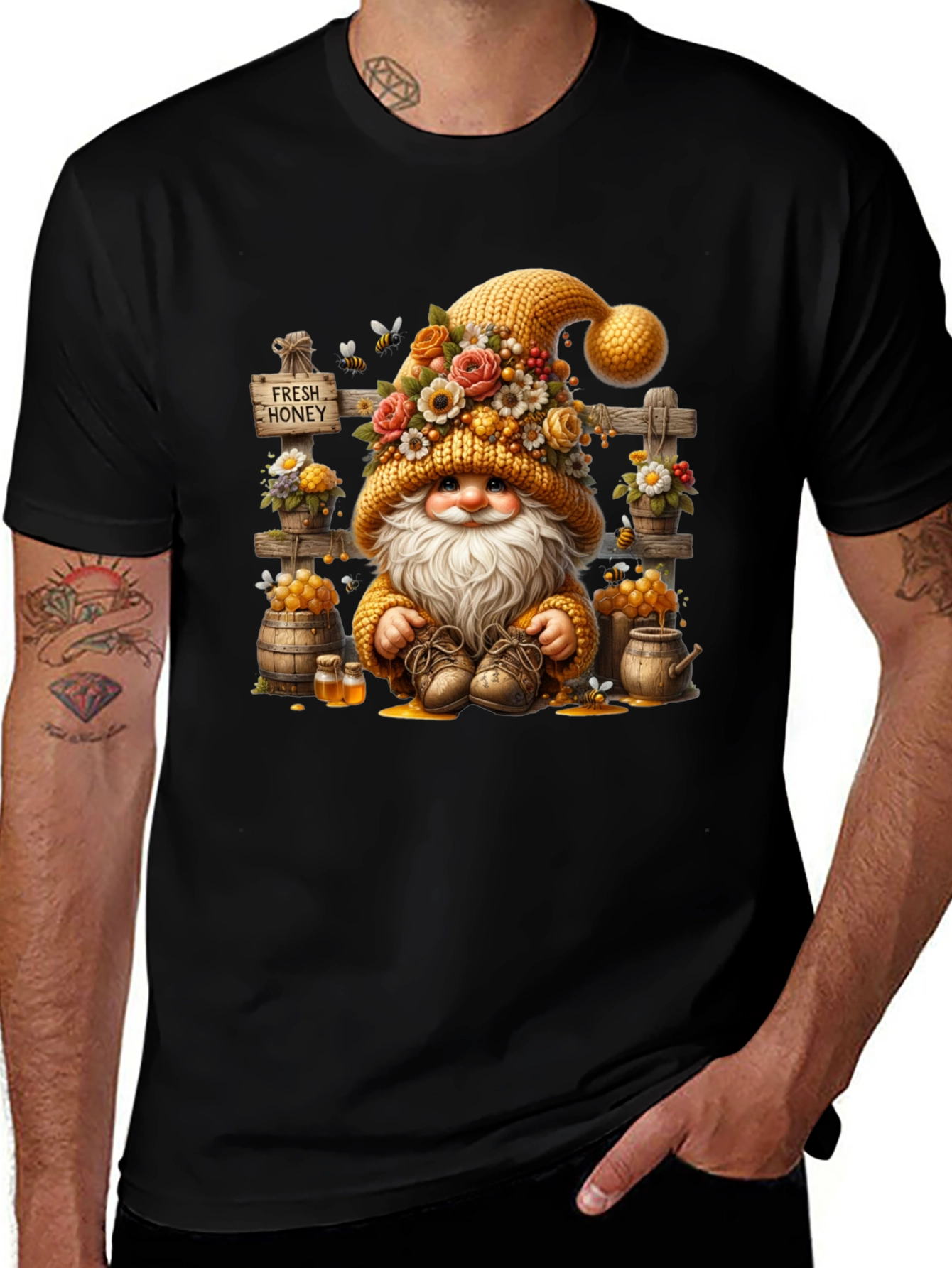 Variant 28 of Honey Gnome Graphic Tee - Unisex