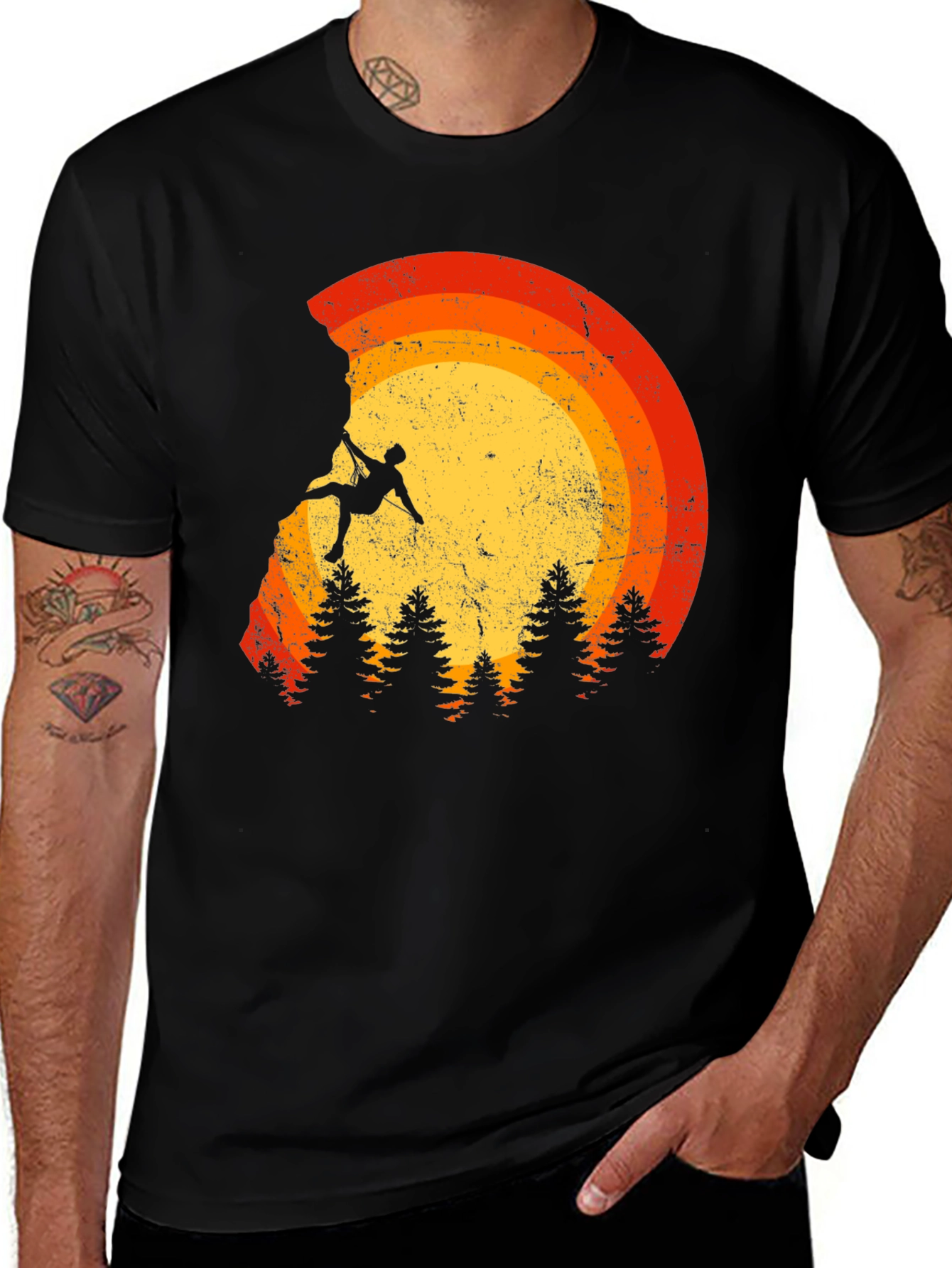 Variant 23 of Climbing Sunset Graphic Tee - Adventure Shirt
