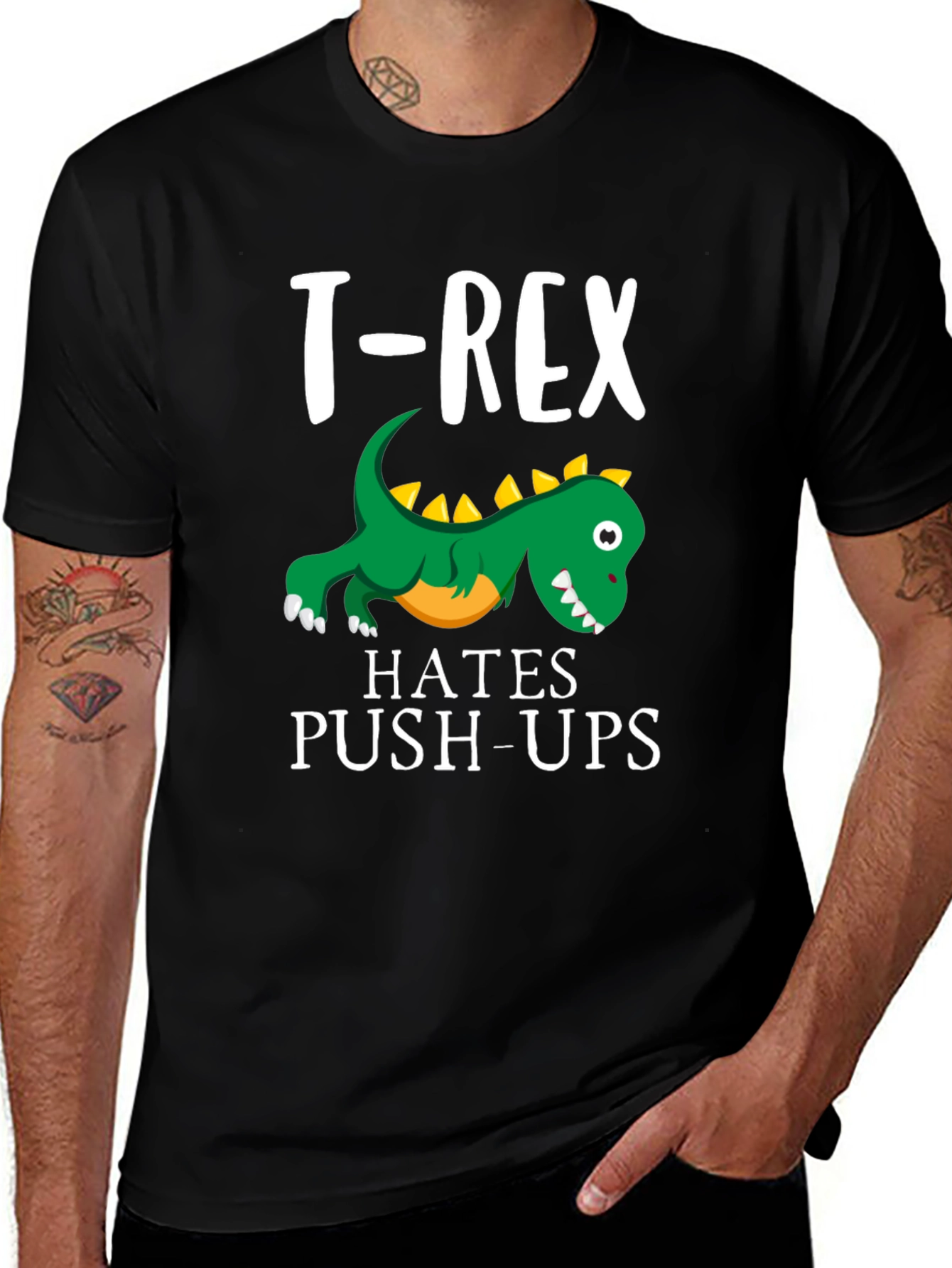 T-Rex Hates Push-Ups Graphic Tee