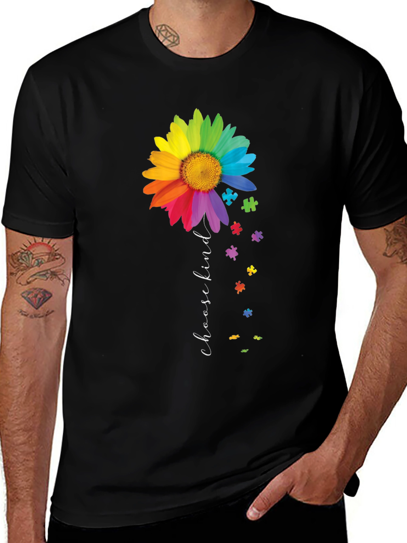 Variant 5 of Choose Kind Autism Awareness Flower T-Shirt