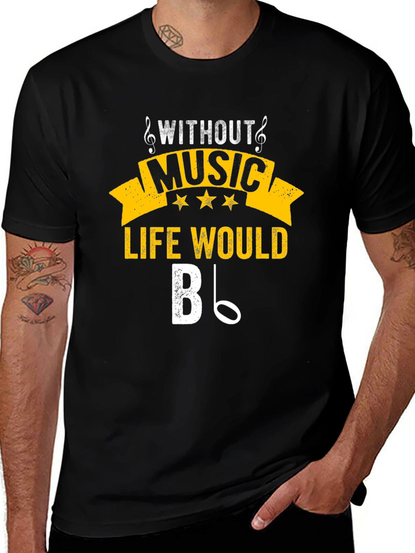Variant 7 of Music Lover T-Shirt: Life Without Music B Flat