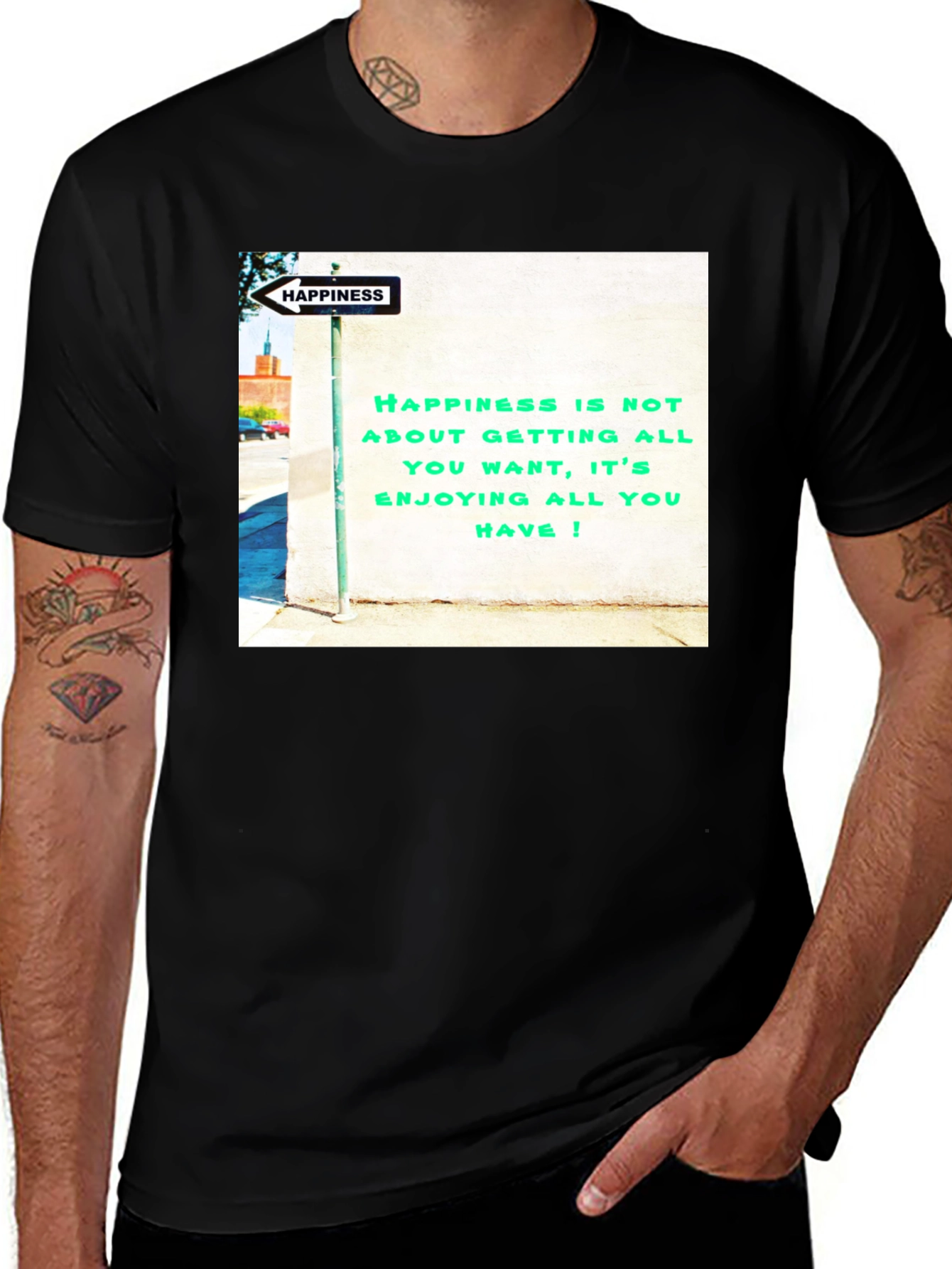 Variant 7 of Happiness Street Sign T-Shirt