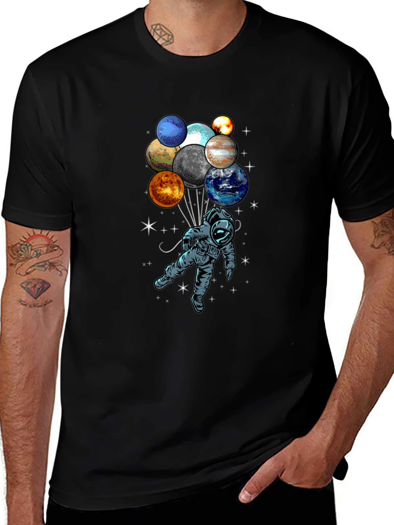 Variant 22 of Astronaut Galaxy Planet Balloon T-Shirt