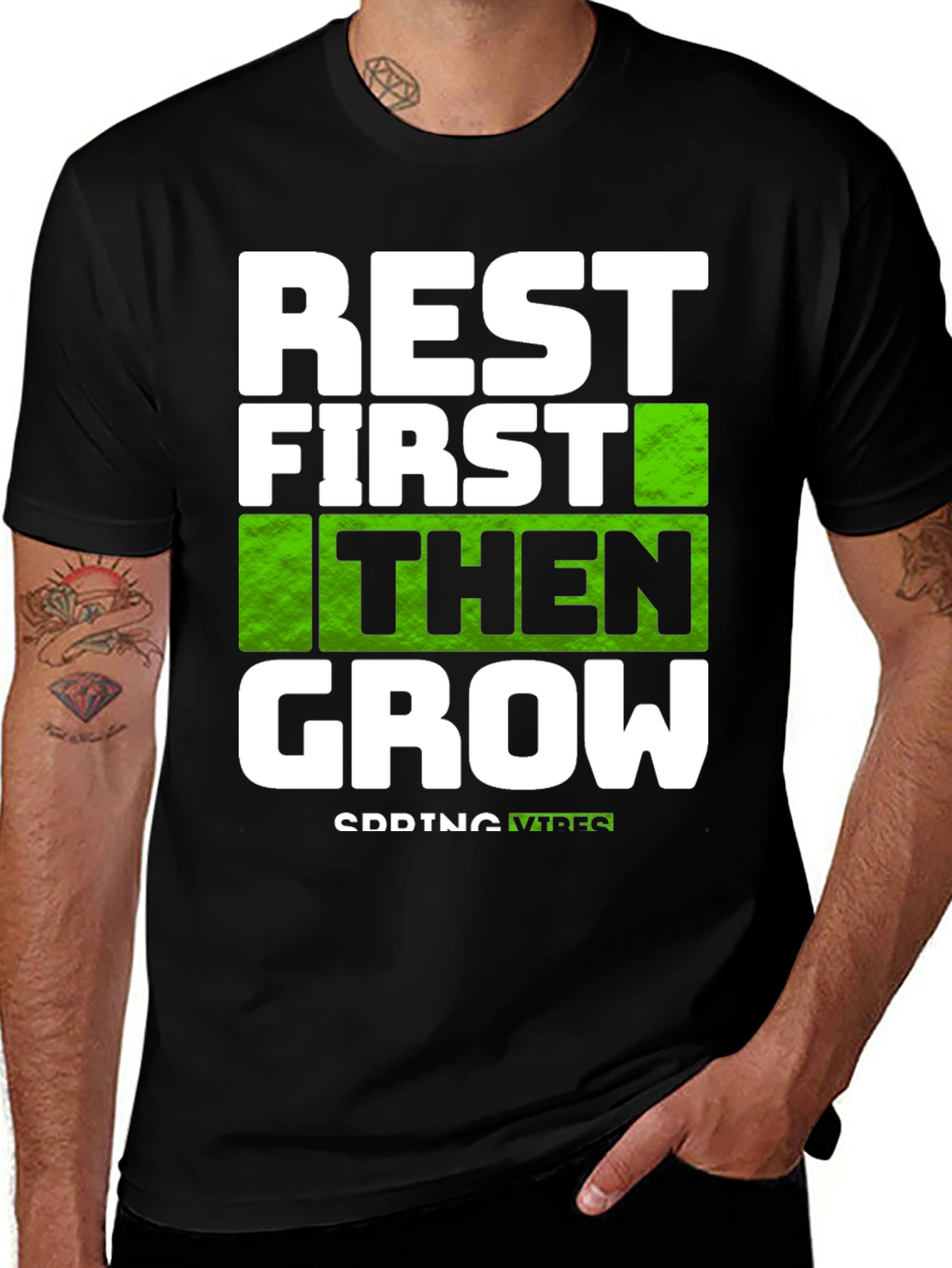 Black Rest First Then Grow - Graphic Tee main image