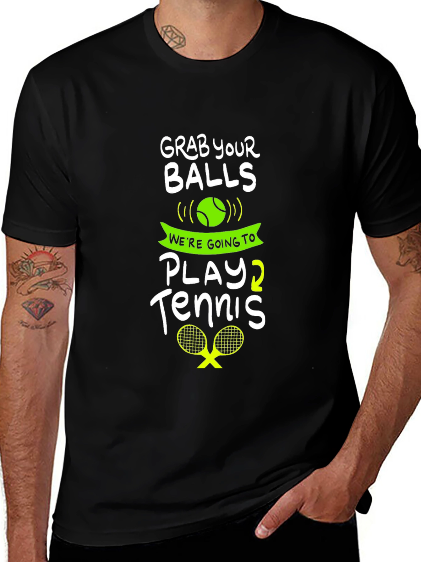 Variant 28 of Grab Your Balls Play Tennis Graphic Tee