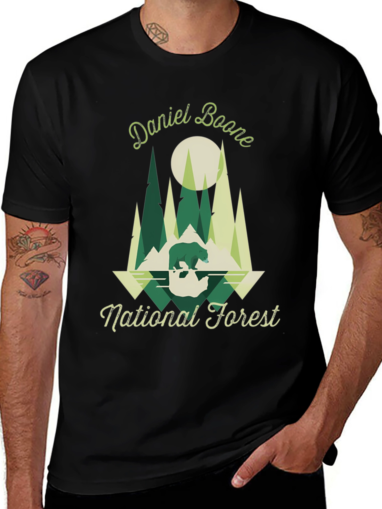 Variant 19 of Daniel Boone National Forest Black T-Shirt