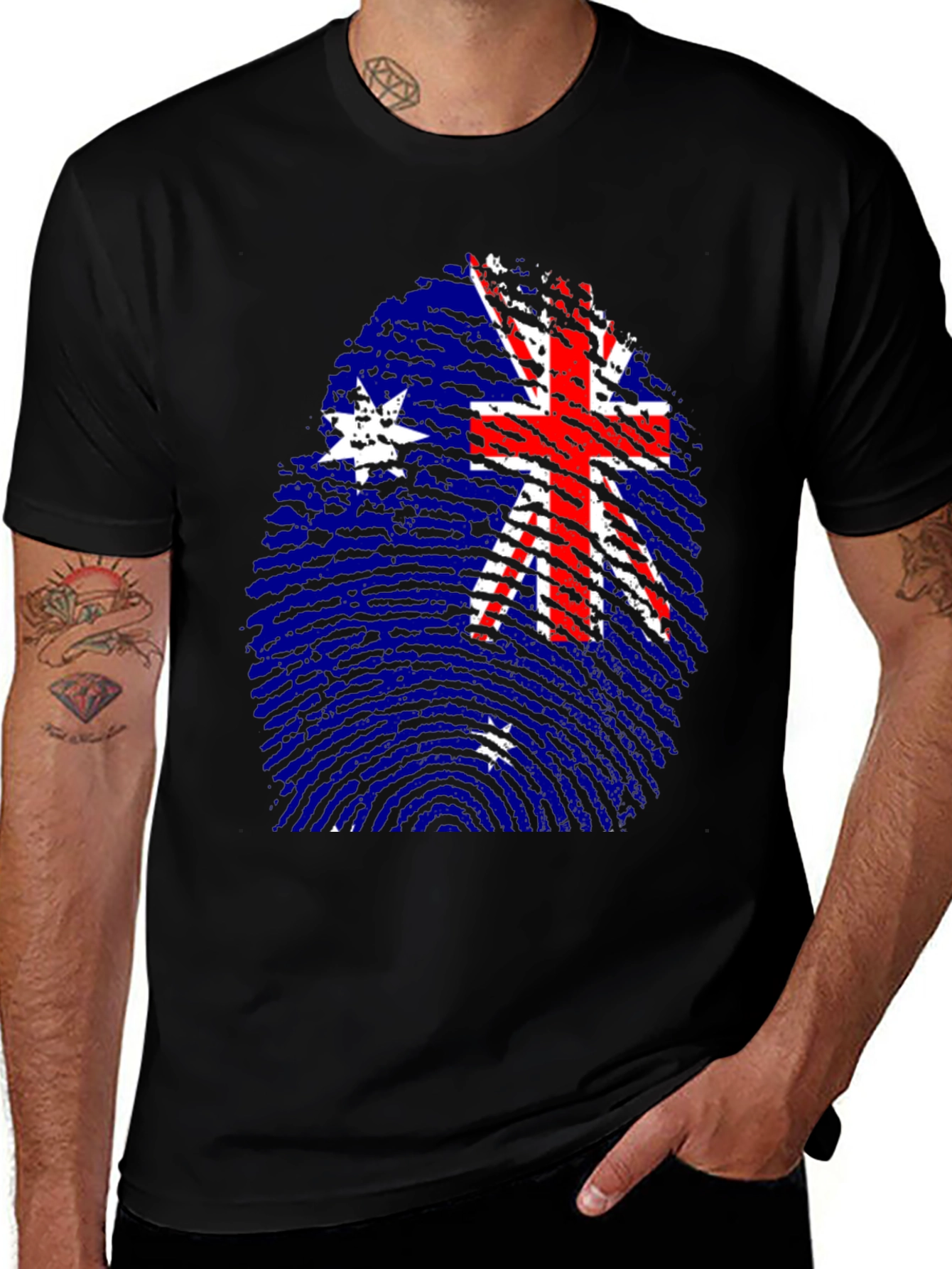 Australia Flag Fingerprint T-Shirt