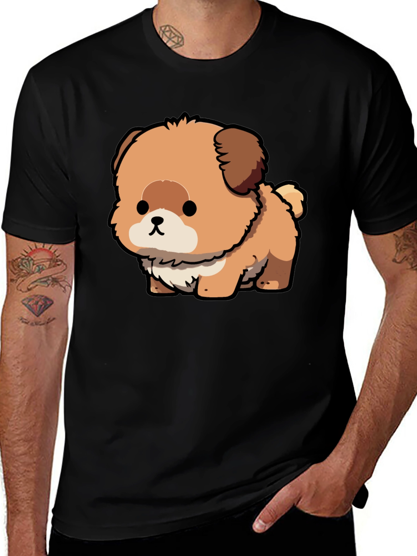 Variant 18 of Cute Cartoon Dog Graphic Tee