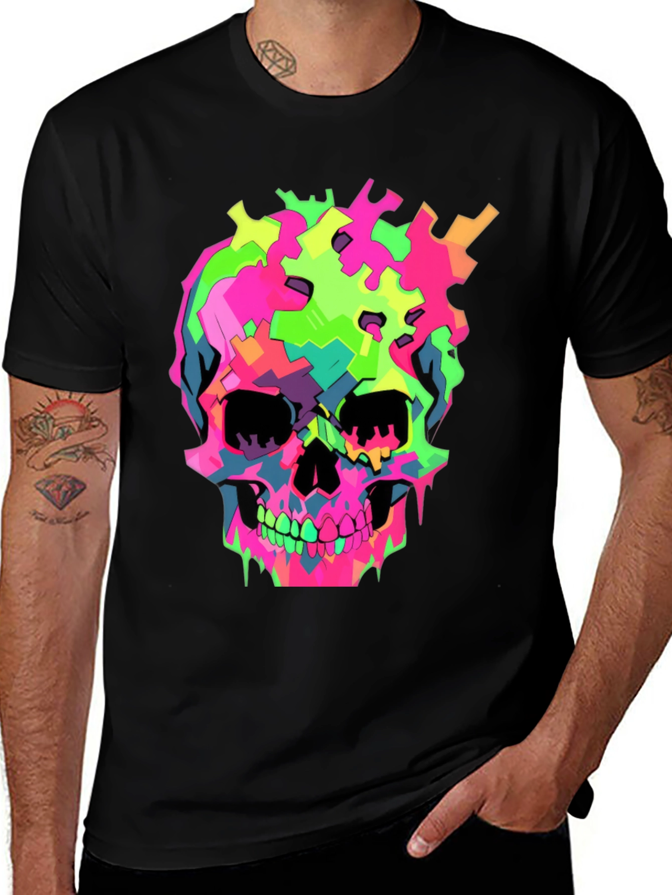 Variant 30 of Colorful Skull Graphic T-Shirt - Bold Design