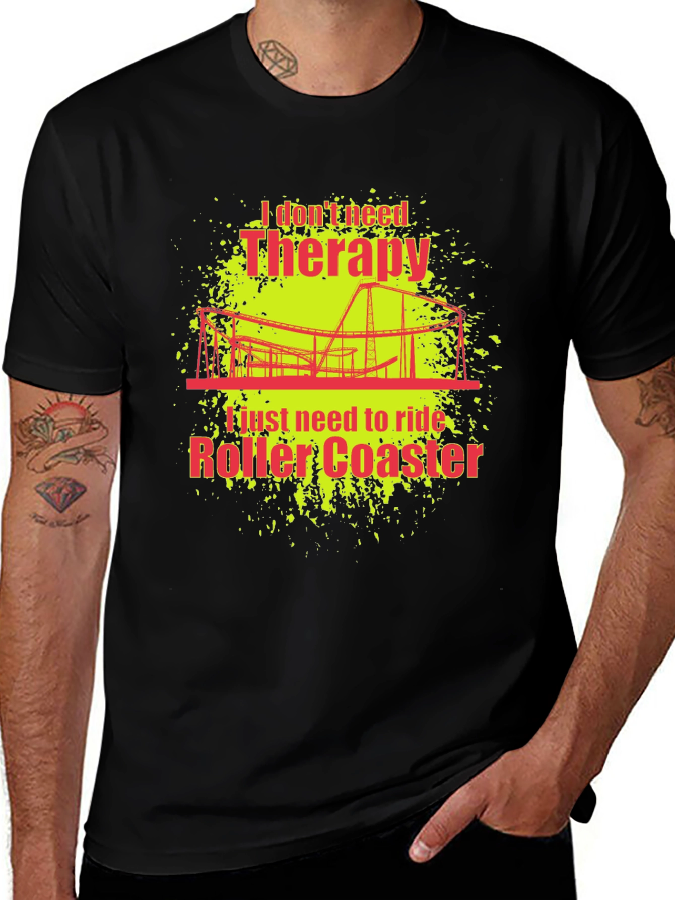 Roller Coaster Therapy Tee - Thrill Seeker's Apparel