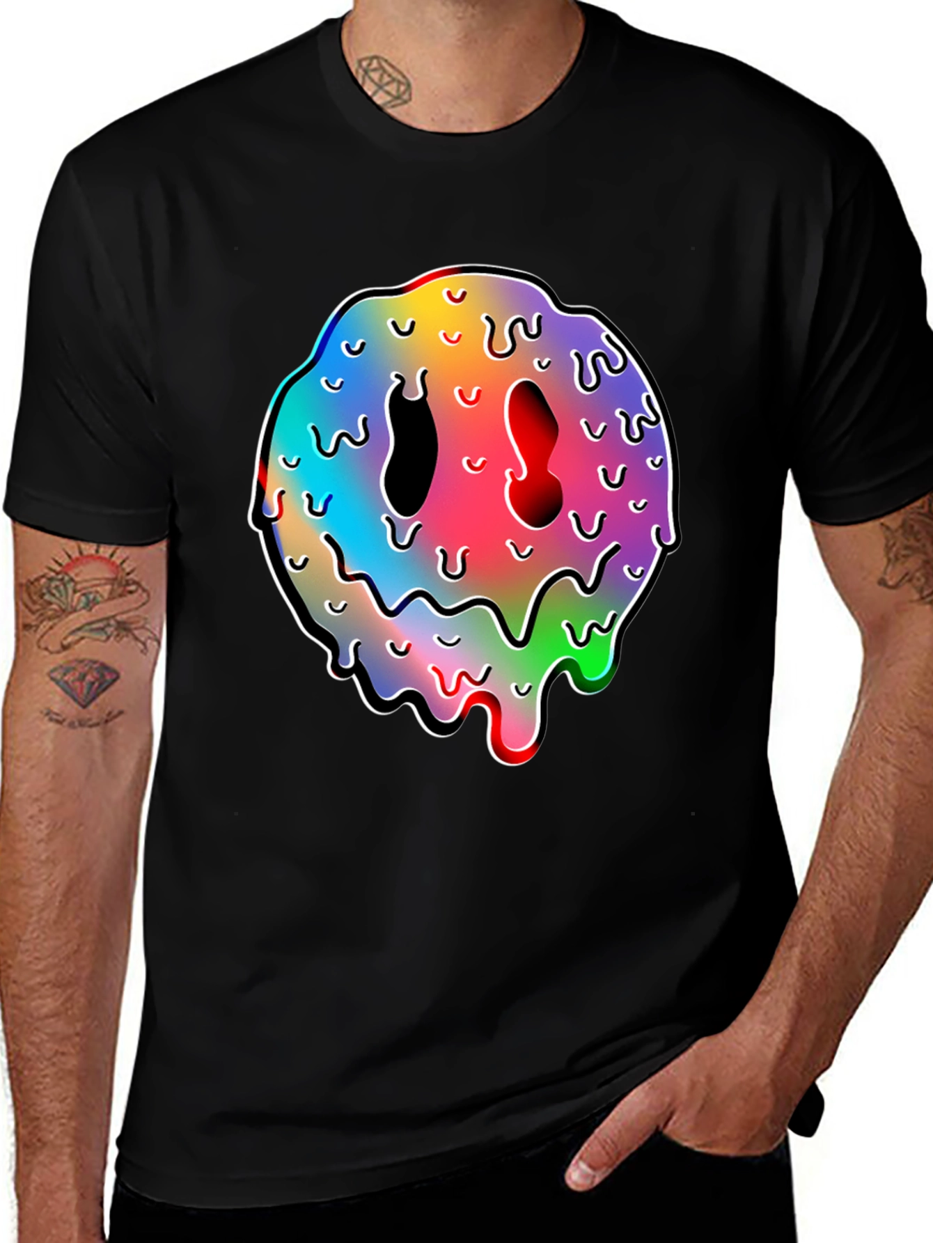 Variant 4 of Melting Smiley Face Graphic T-Shirt