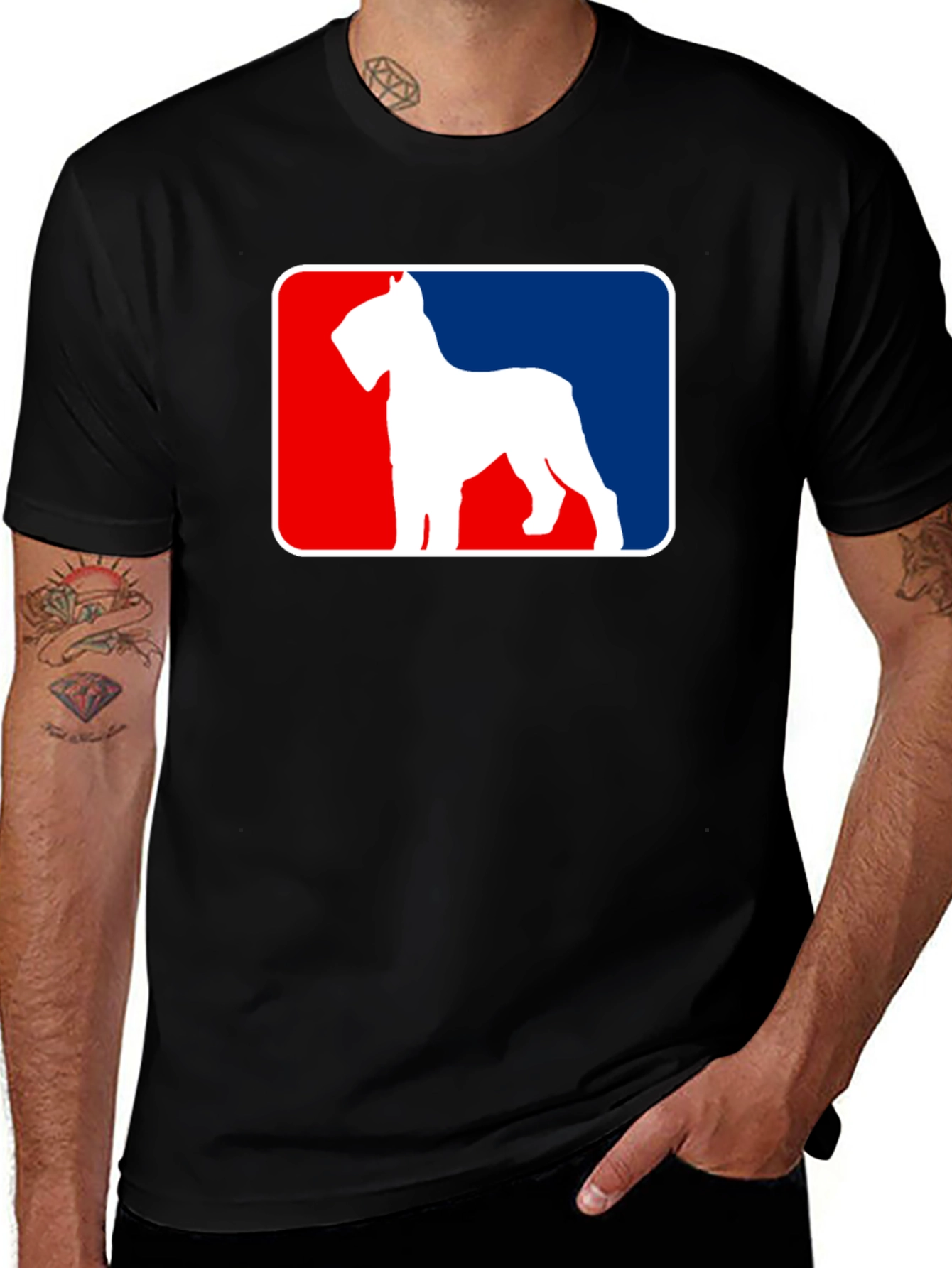 Variant 11 of Dog Breed T-Shirt - Schnauzer Silhouette Design