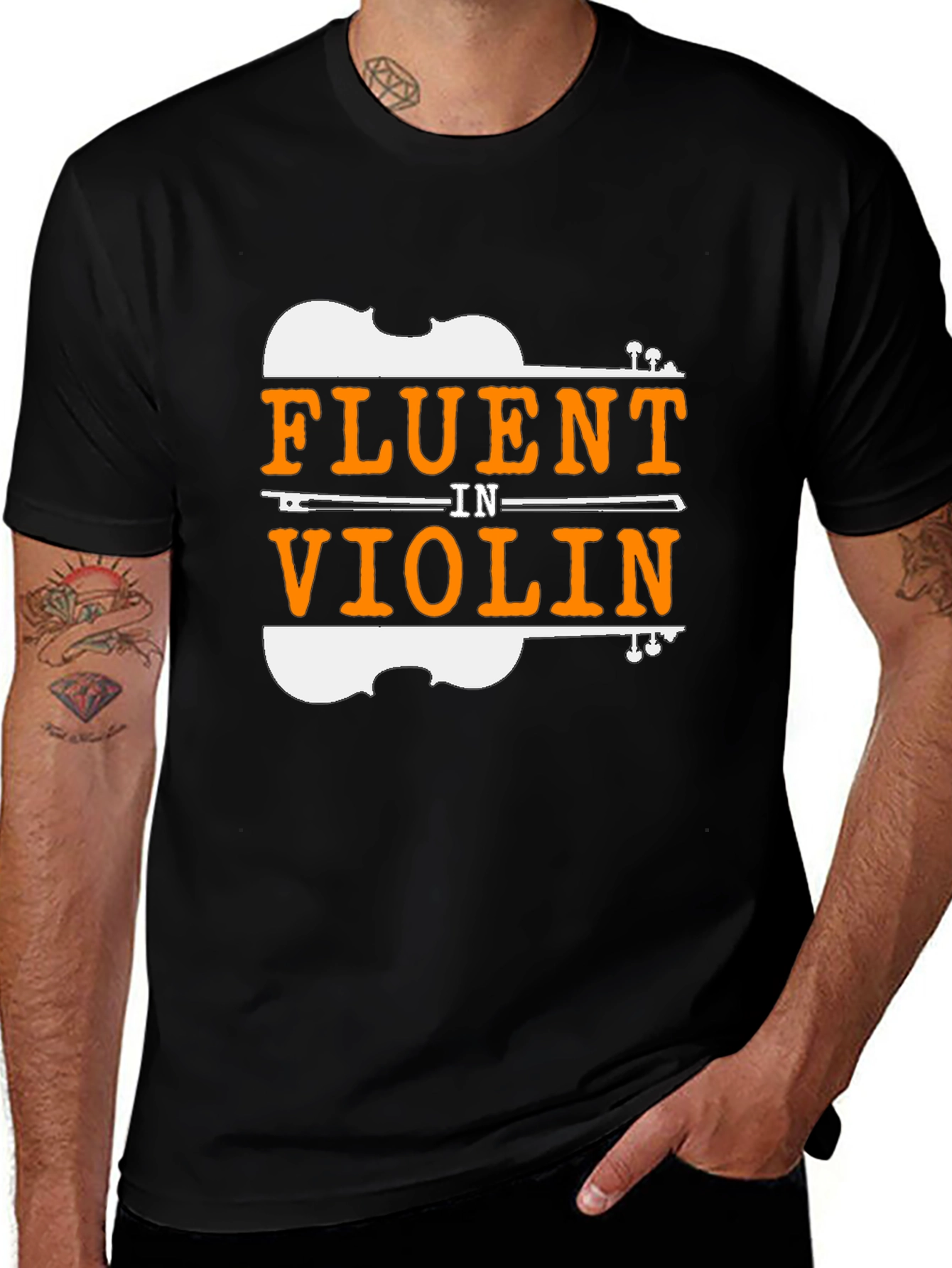 Variant 15 of Fluent In Violin Black T-Shirt
