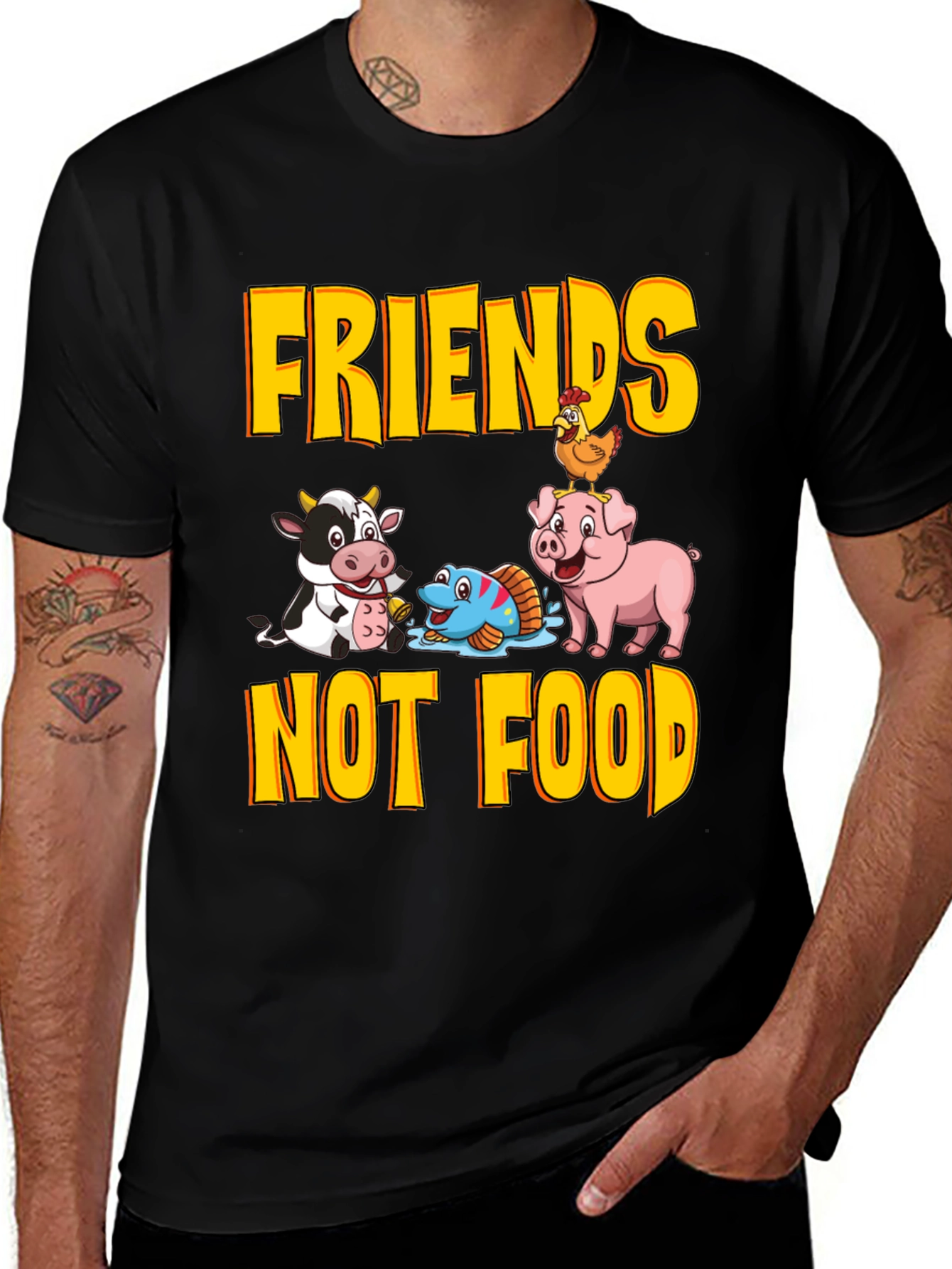 Friends Not Food Vegan Graphic T-Shirt