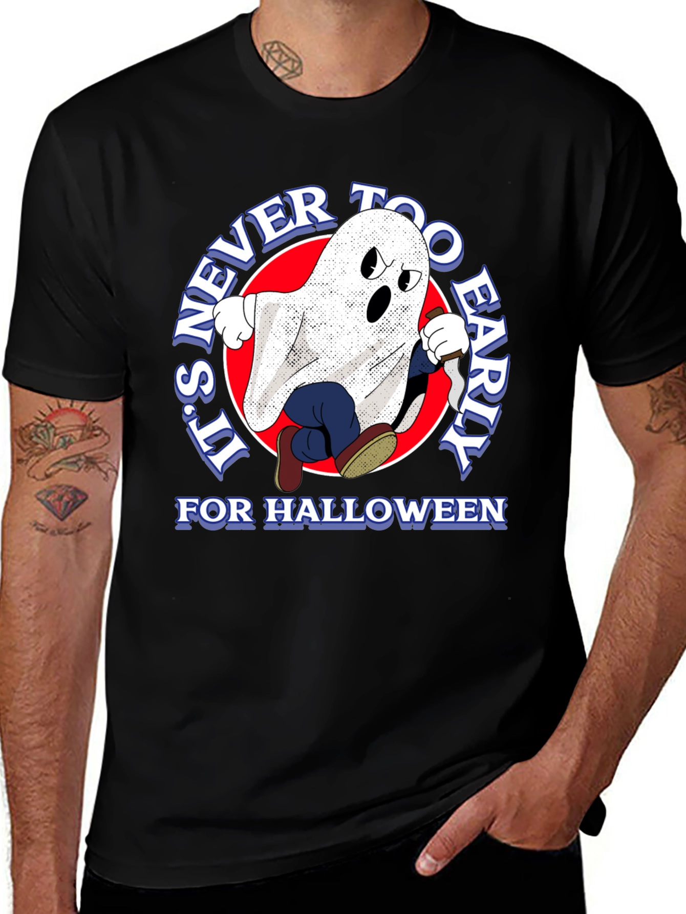 Variant 22 of Spooky Ghost T-Shirt - It's Never Too Early Halloween Tee