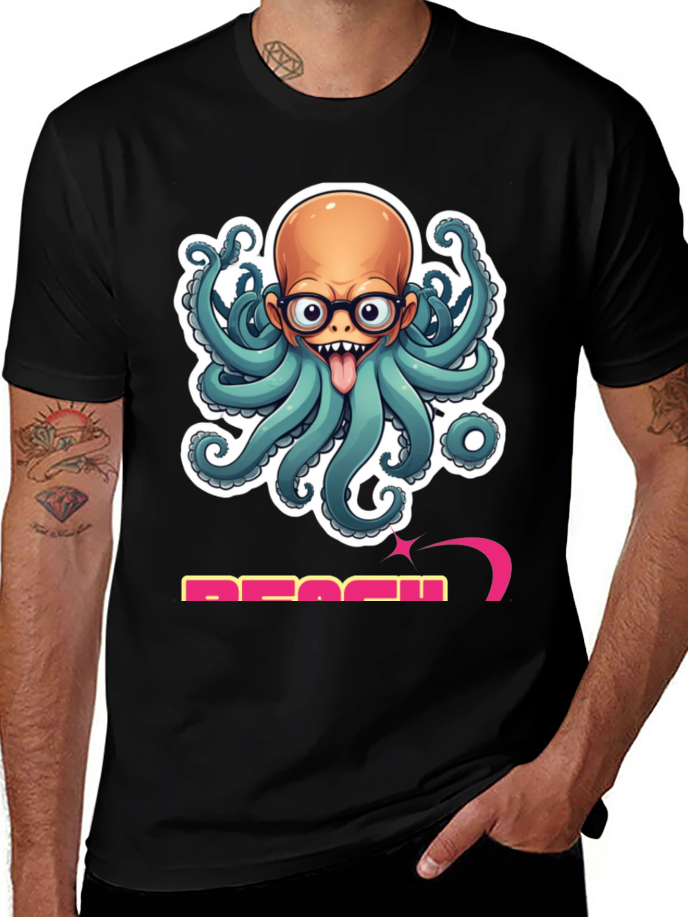 Variant 3 of Octopus Bald Man T-Shirt