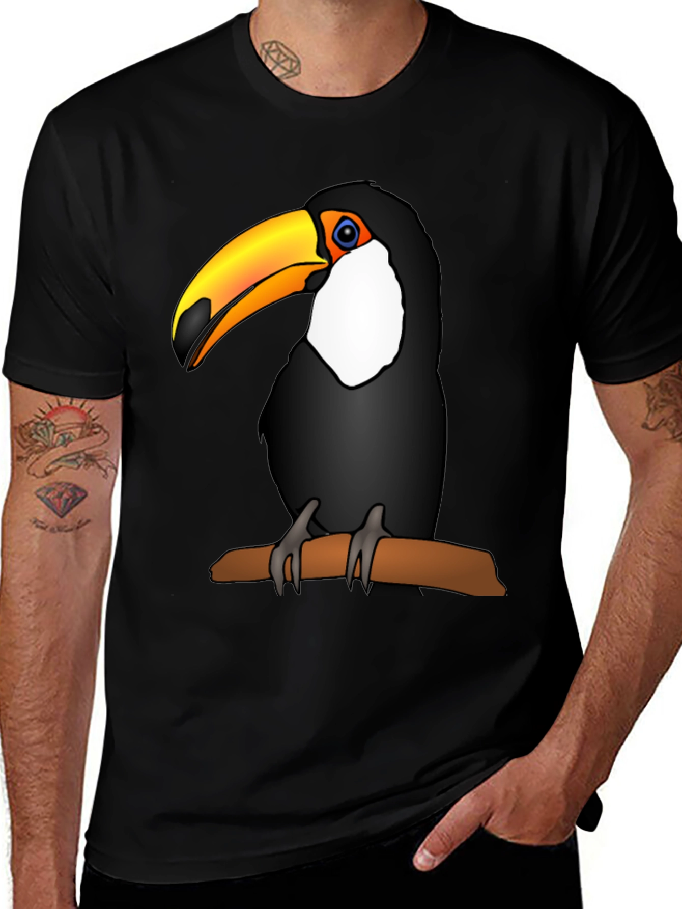 Variant 23 of Toucan Graphic Tee - Men's Black T-Shirt