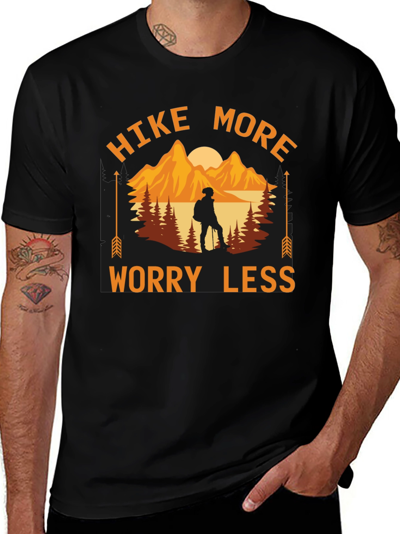 Variant 7 of Hike More Worry Less Graphic T-Shirt